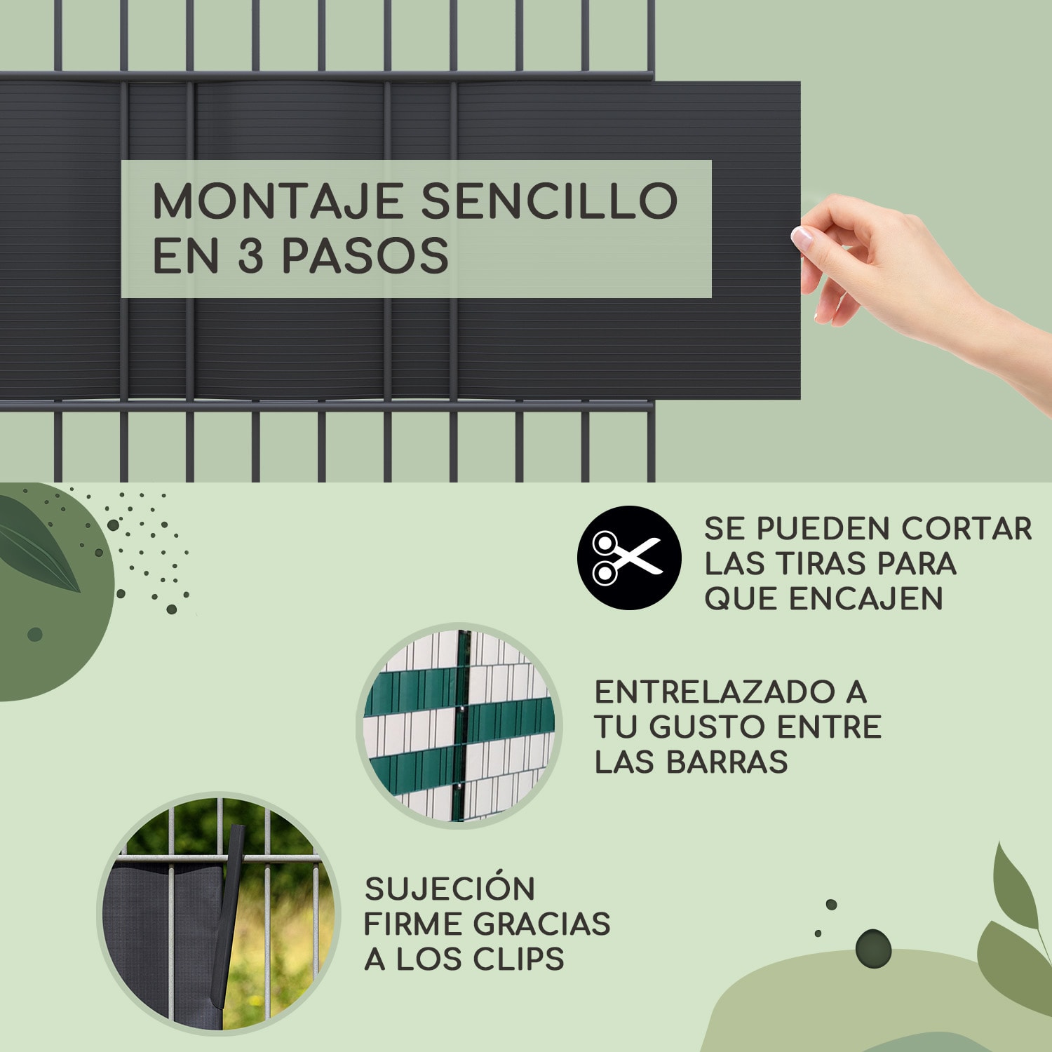 Tiras de protección visual para vallas plástico duro PVC 2,53 x 0,19 m Antracita