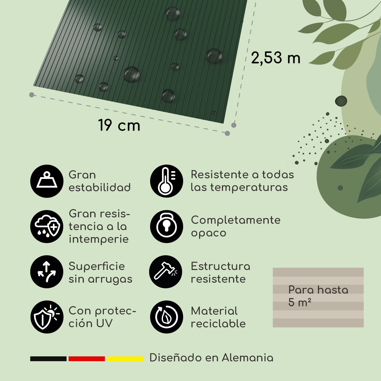 Tiras de protección visual para vallas plástico duro PVC 2,53 x 0,19 m 
