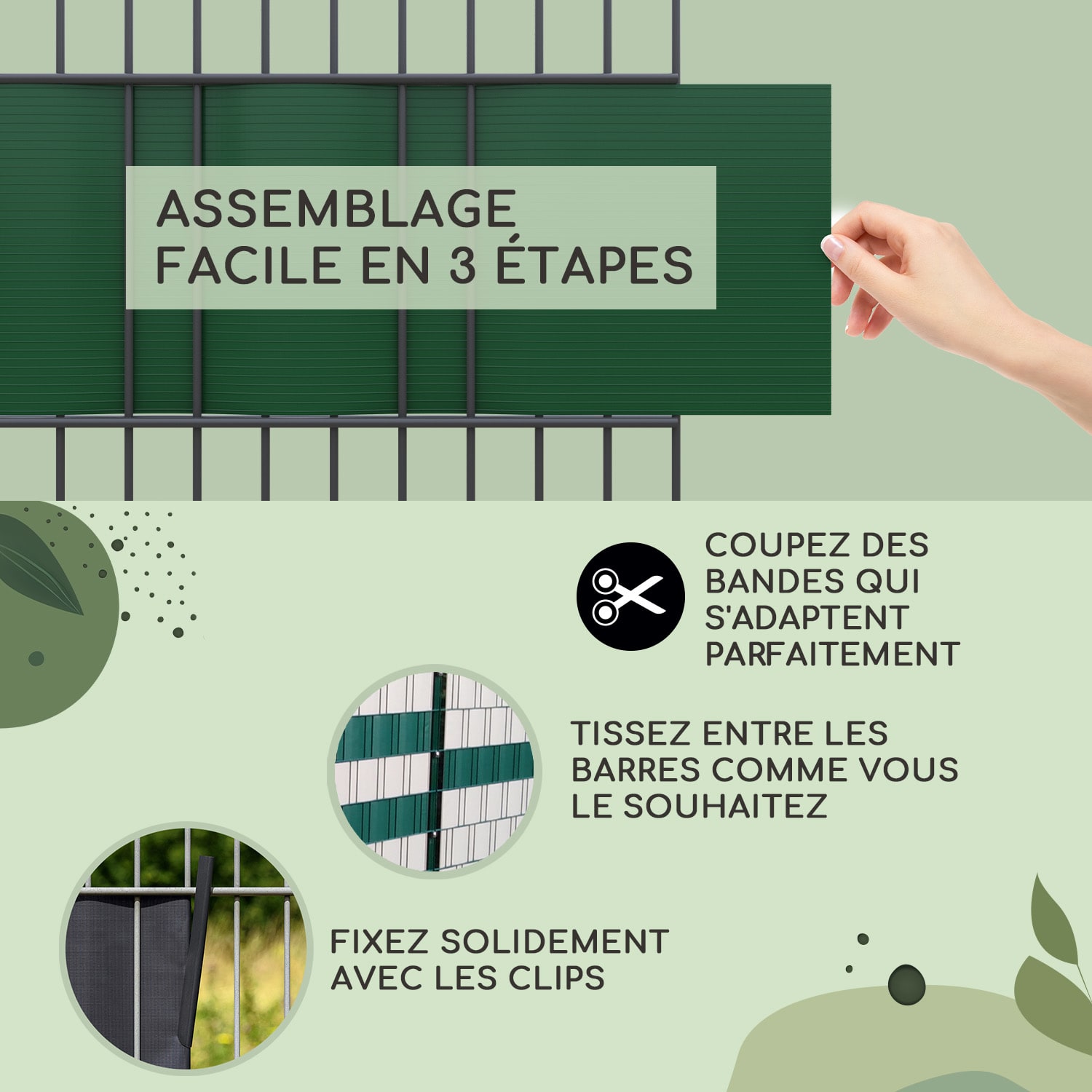 Vlechtband vlechtstrook schutting pvc-hardplastic 2,53 x 0,19 m 