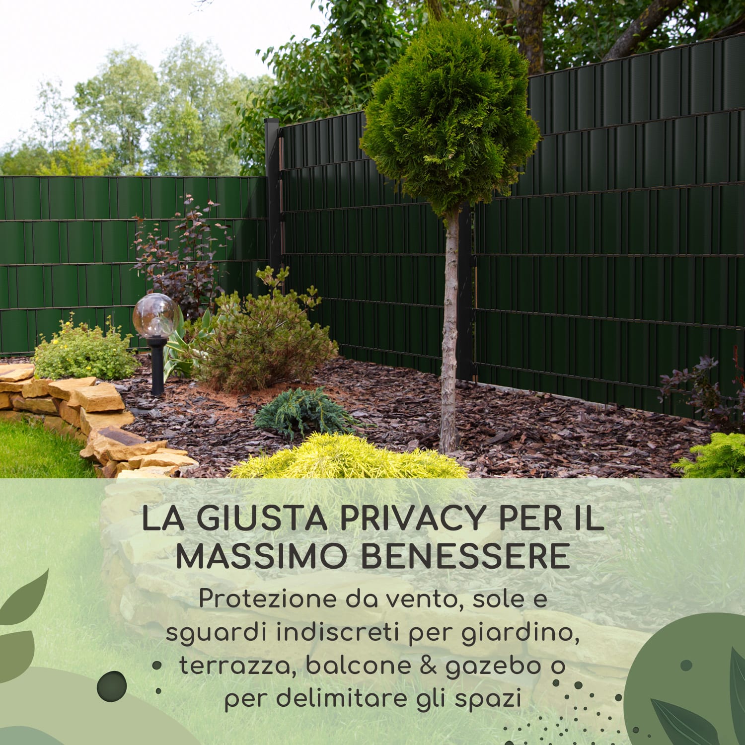 Strisce paravento, schermatura per recinzioni, plastica dura in PVC, 2,53 x 0,19 m 