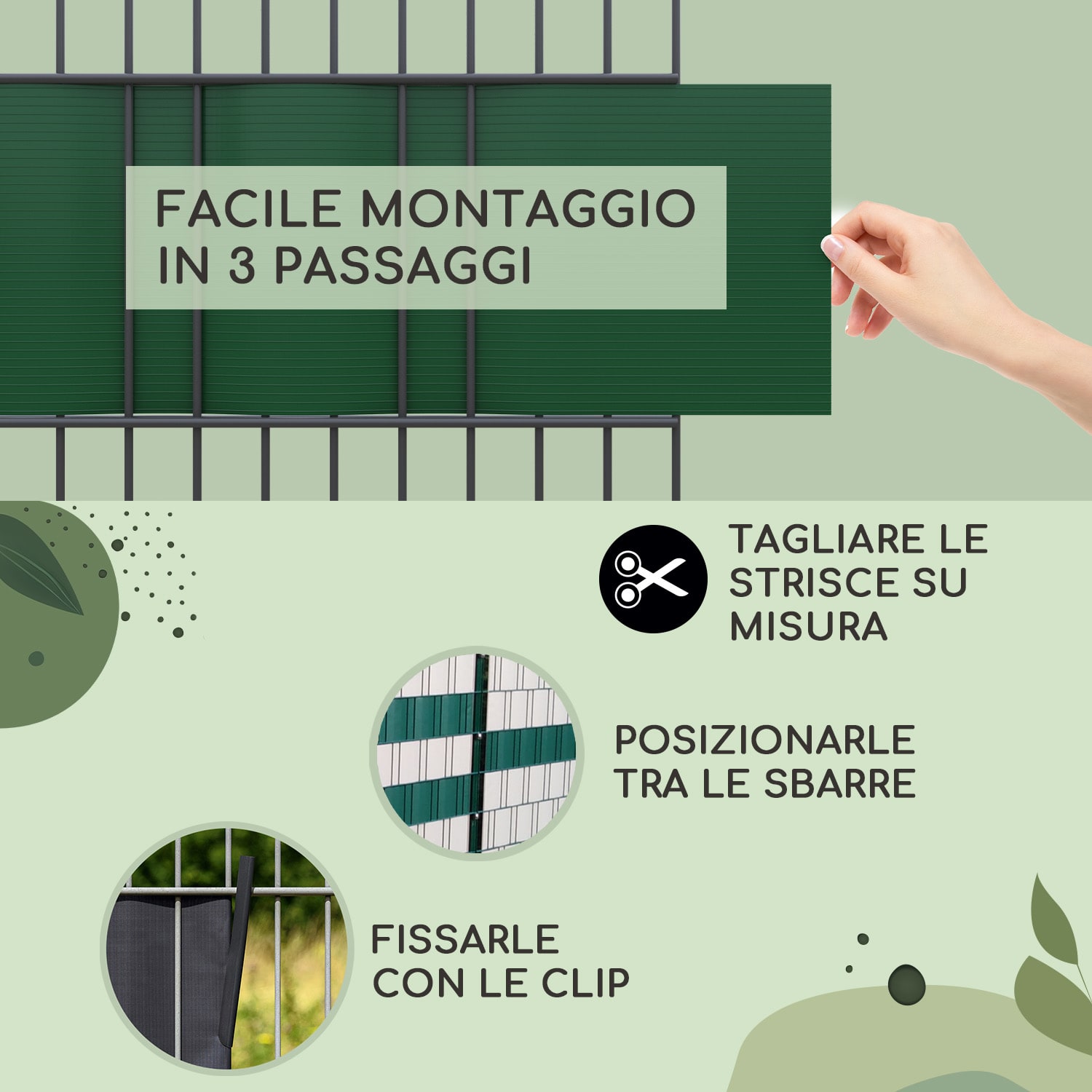 Strisce paravento, schermatura per recinzioni, plastica dura in PVC, 2,53 x 0,19 m 