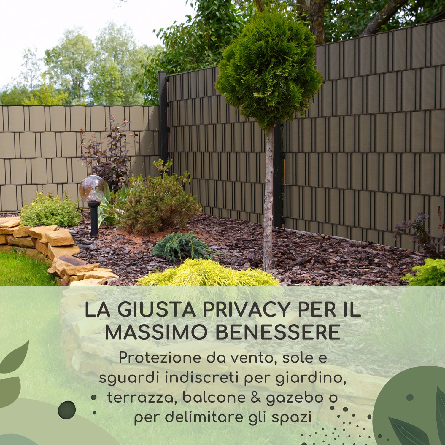 Strisce paravento, schermatura per recinzioni, plastica dura in PVC, 2,53 x 0,19 m 