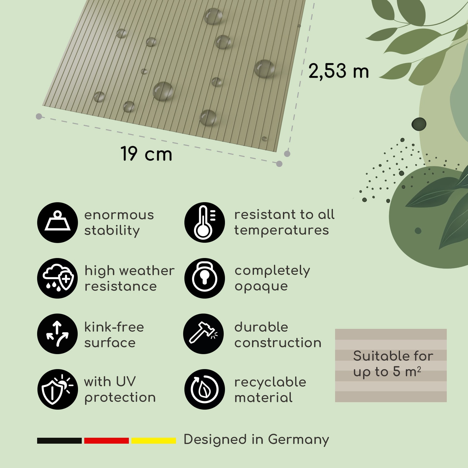 Trakovi za senčenje, zaščita za na ograjo, PVC trda plastika, 2,53 × 0,19 m 