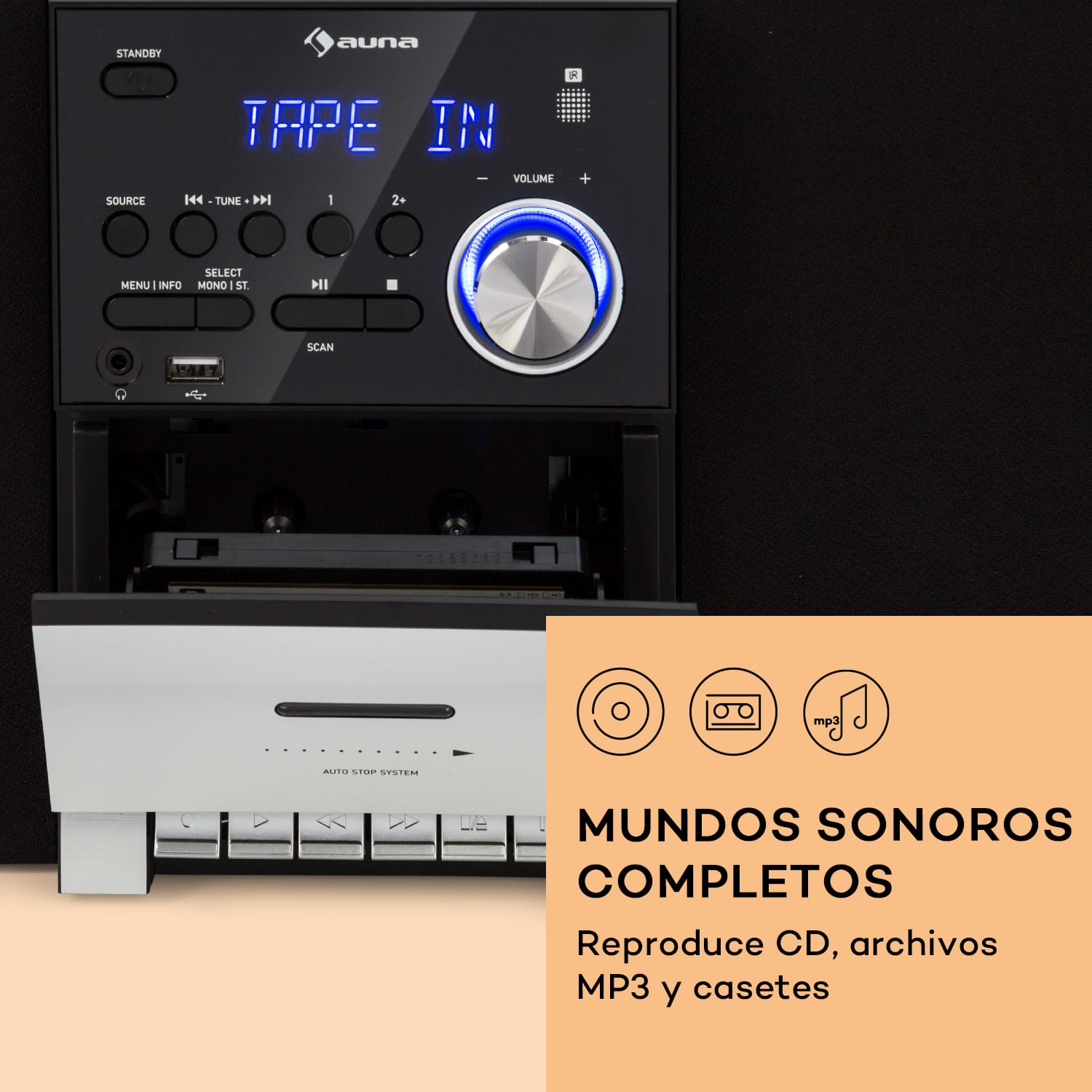 MC-40 DAB Equipo estéreo FM/DAB+ Bluetooth CD Casete USB Mando a distancia  Plata