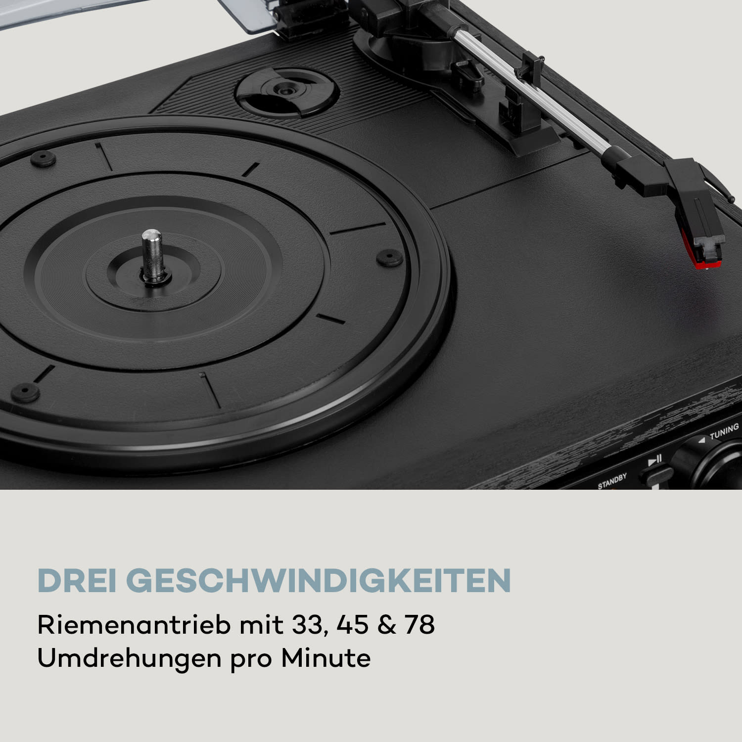 Oakland DAB Plus Retro-Stereoanlage DAB+/FM BT-Funktion Vinyl CD Kassette inkl. Lautsprechern Schwarz
