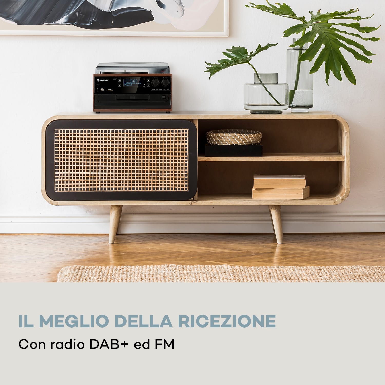 Oakland DAB Retro Stereo DAB+/FM BT Funzione Vinile CD Cassetta 