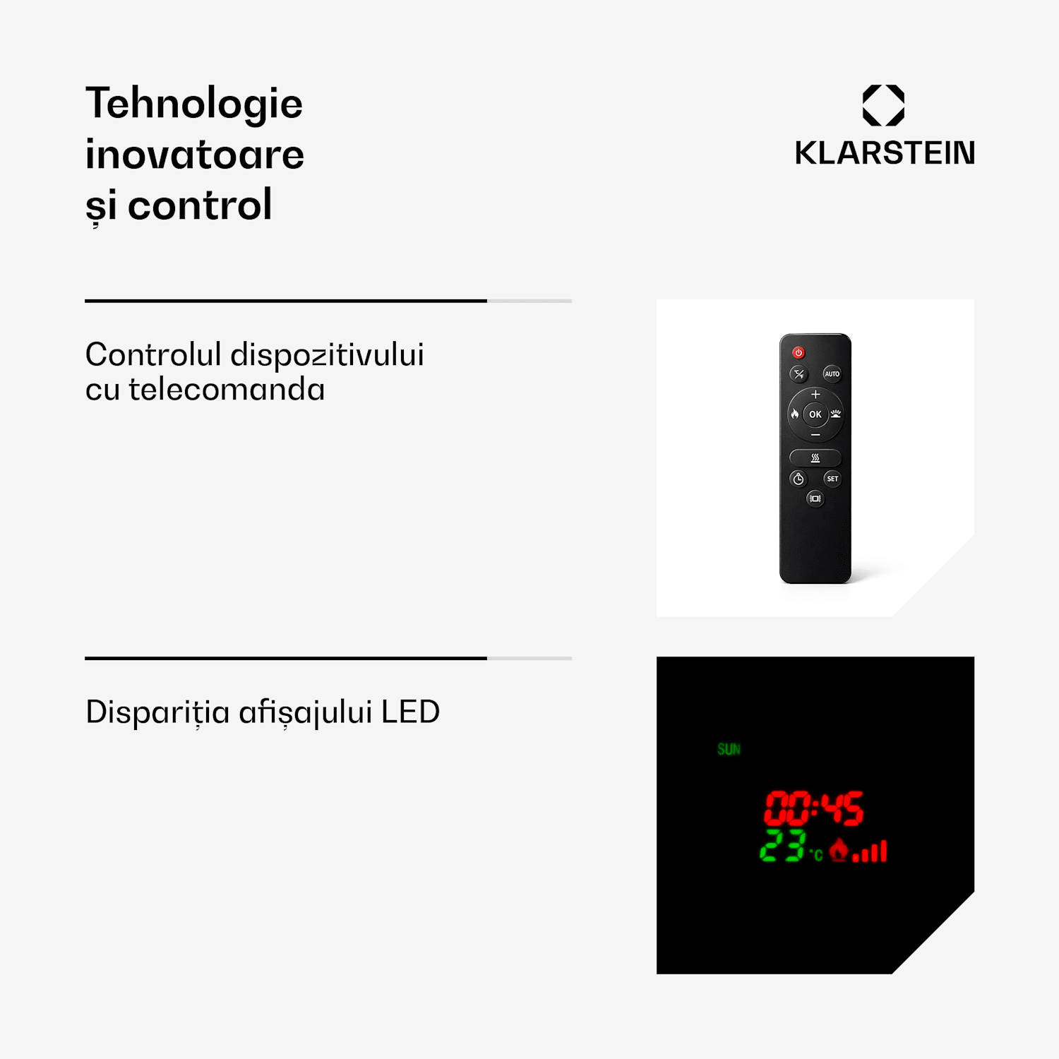 Lamington, șemineu electric, 2000 W, flacără LED, încălzitor cu aer cald, cronometru, iluminat Negru