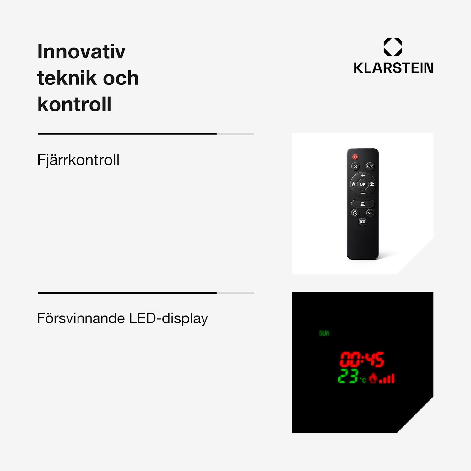 Lamington elektrisk kamin 2 000 W LED-flammor värmefläkt timer ambientbelysning Vit