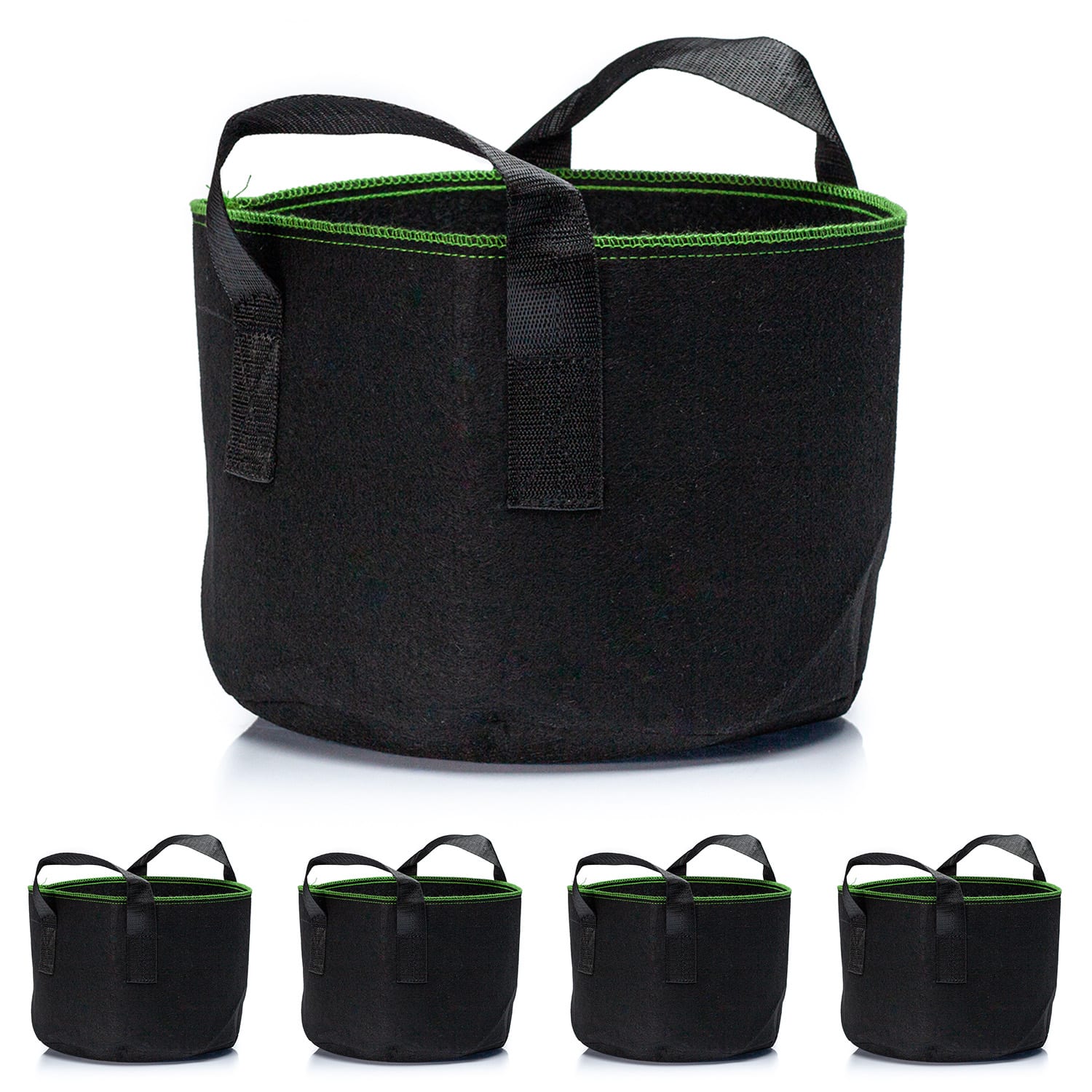 Doniczka materiałowa, zestaw 5 sztuk, 20 l, włóknina z uchwytami 20 L