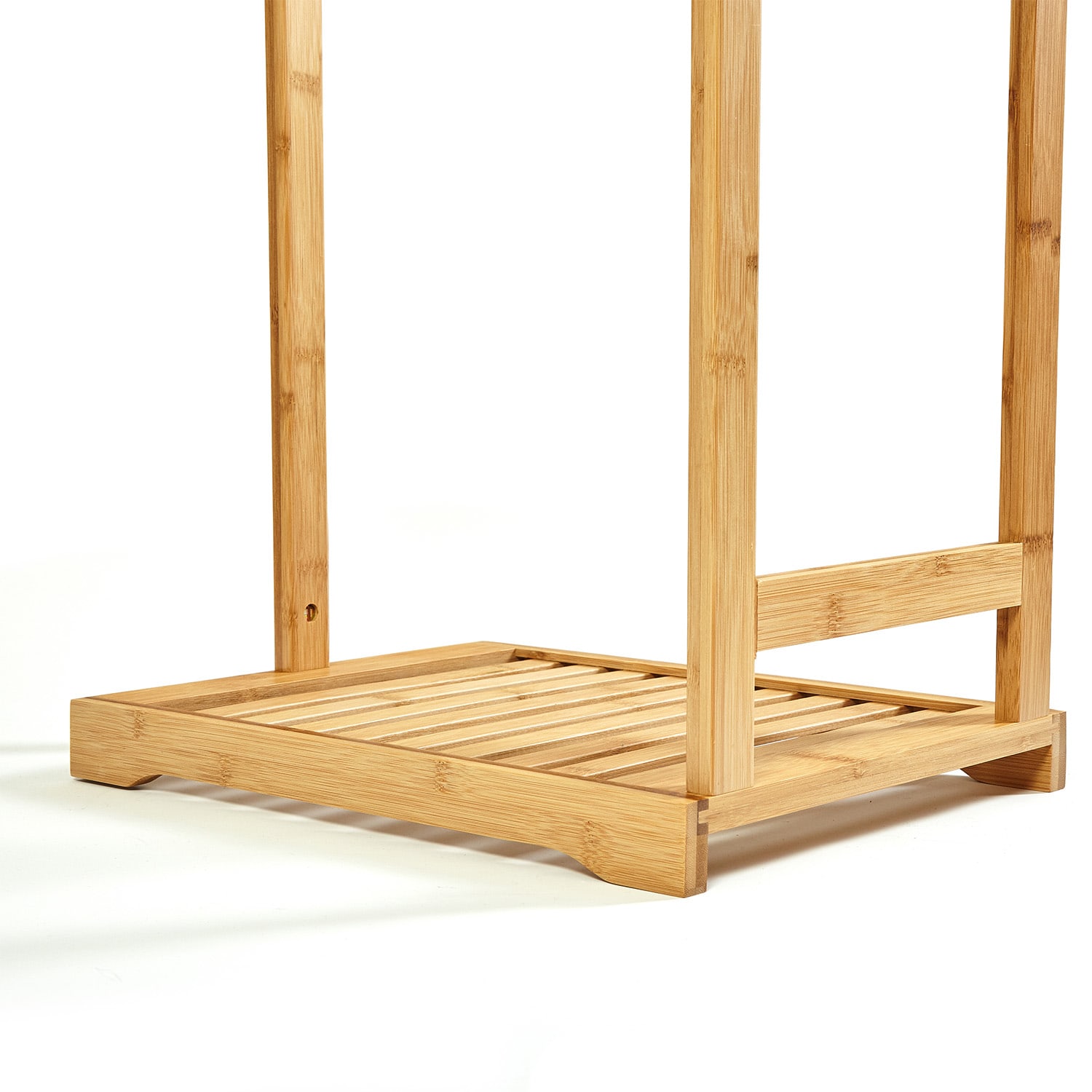 Garderobe 5 haken 2 kledingstangen bergruimte bamboe 