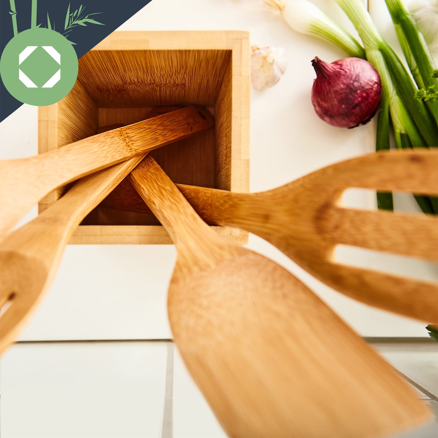 Sada vařeček s boxem, 6dílná souprava, trvanlivá, lehká, bambus 