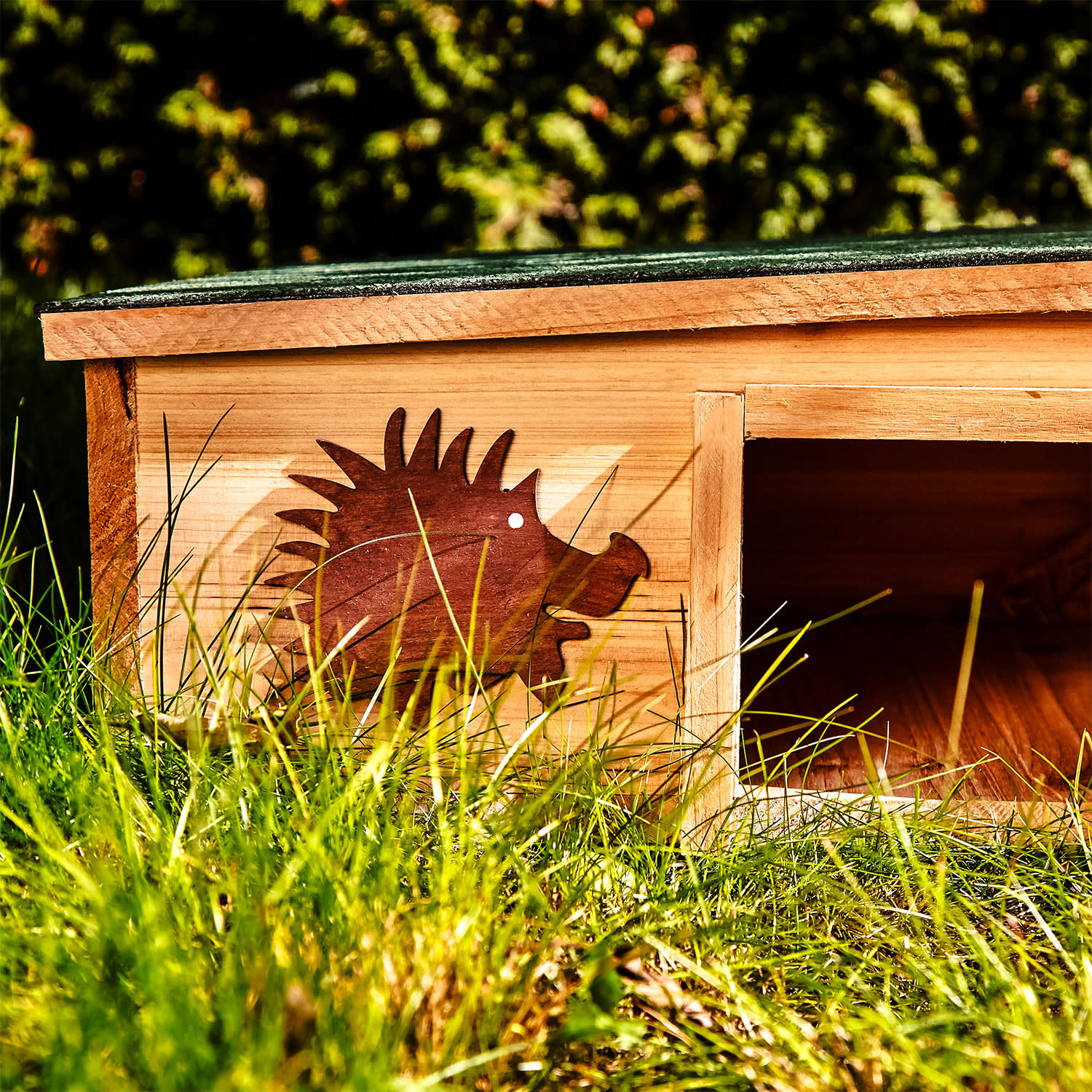 Casa de Porcos-Espinhos para Hibernação 2 Câmaras Madeira de Abeto Não Tratada 