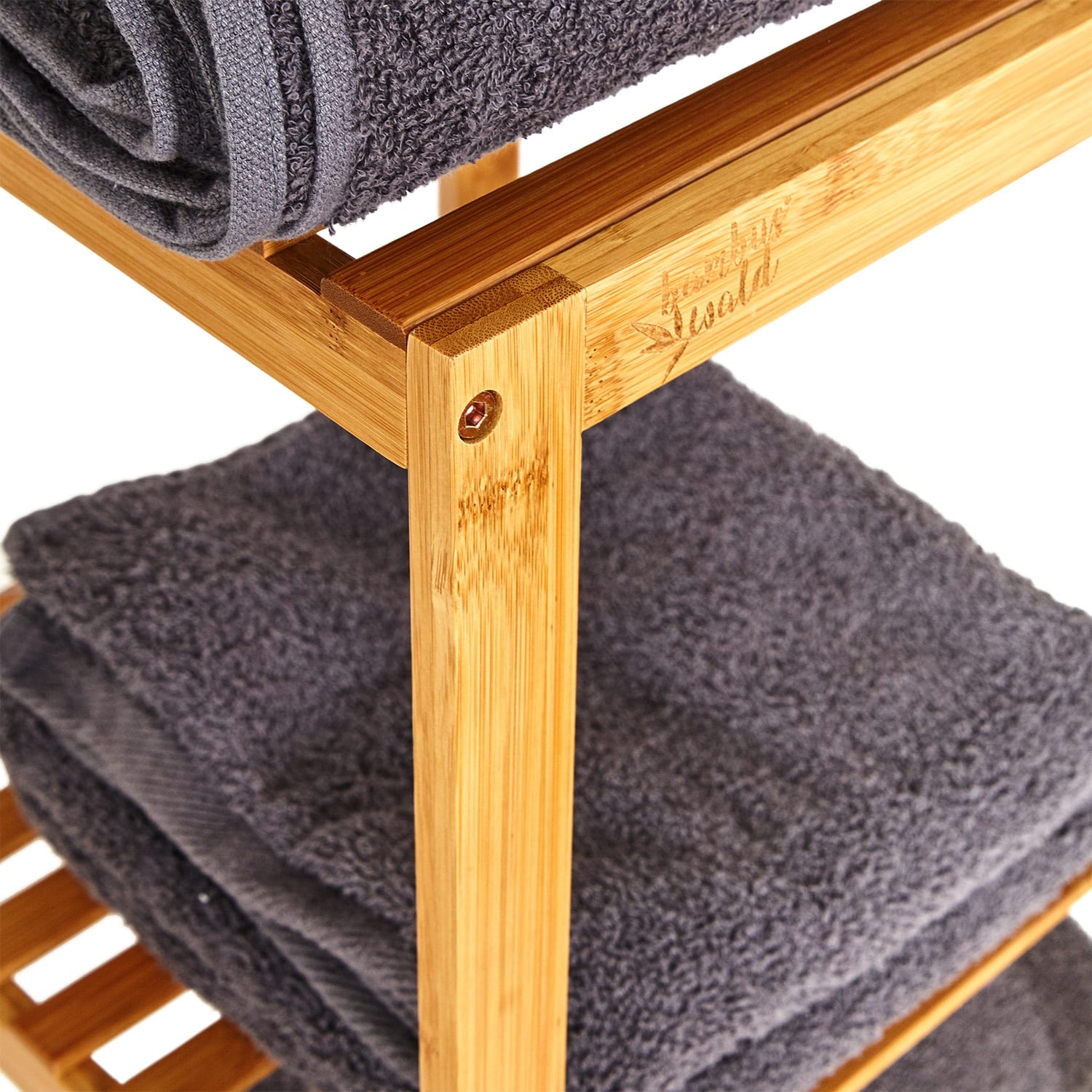Regal Mehrzweckregal 4 Etagen 34x110x33cm (BxHxT) kombinierbar Bambus 4 Etagen
