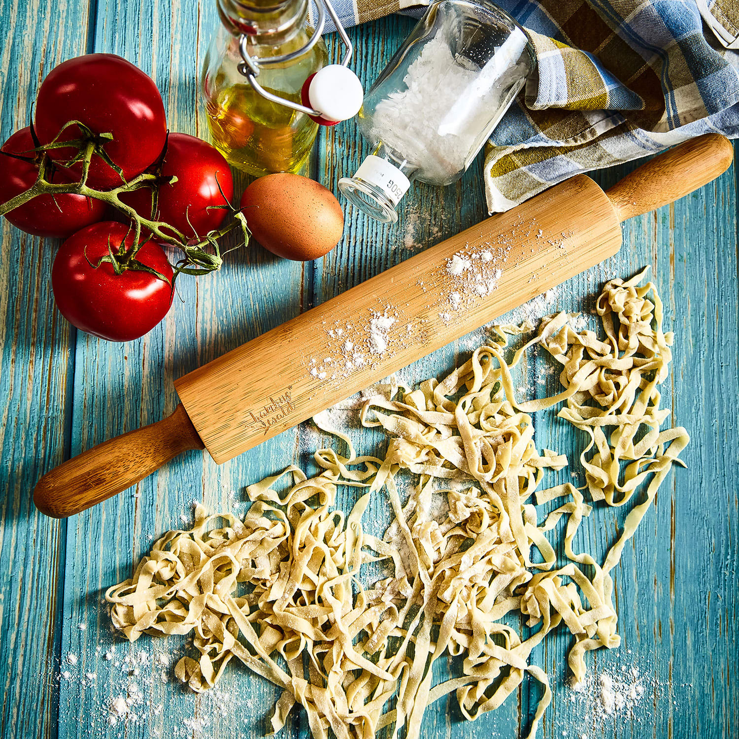 Deegroller 100 % bamboe 43 x 5 cm (LxØ) glad oppervlak bamboe