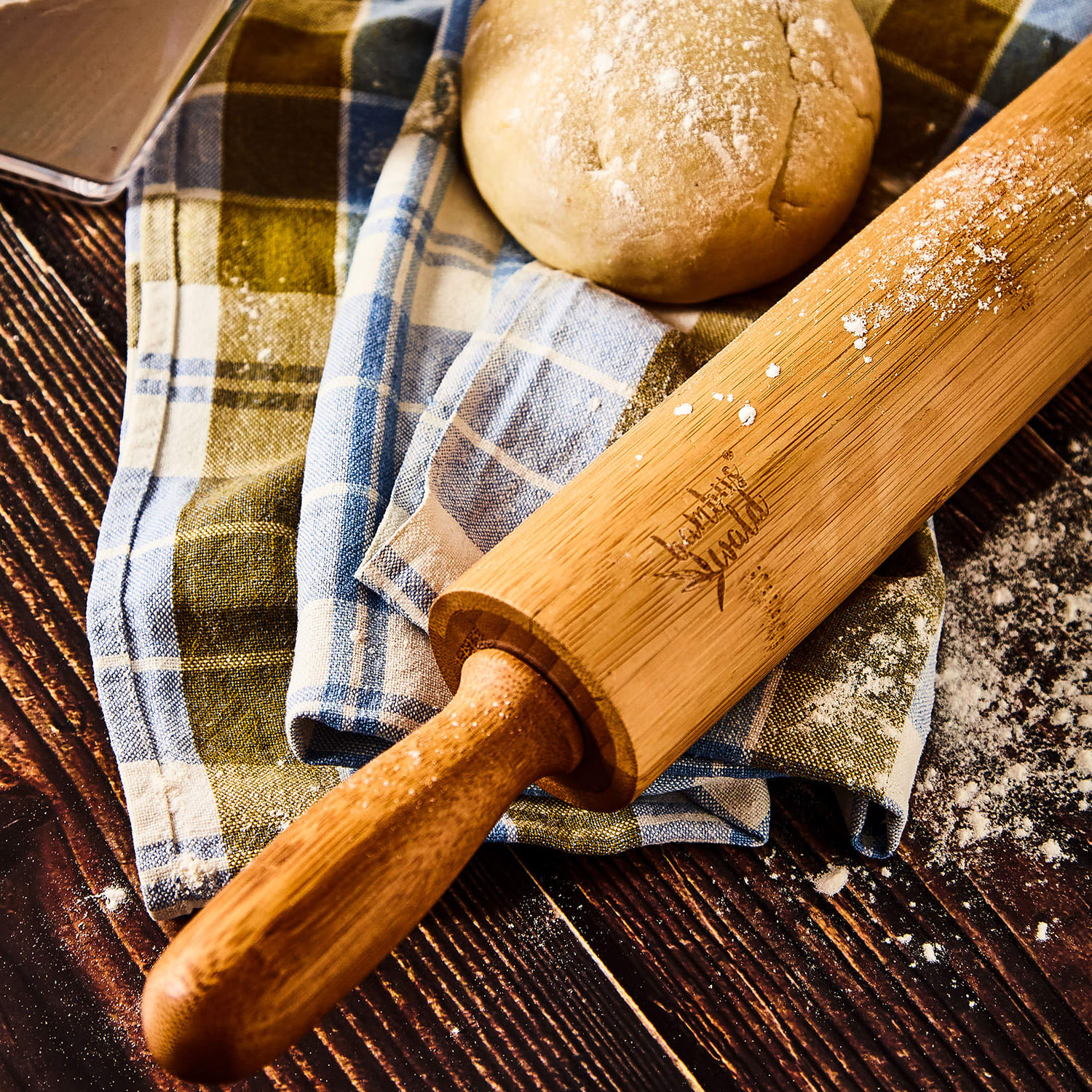 Deegroller 100 % bamboe 43 x 5 cm (LxØ) glad oppervlak bamboe