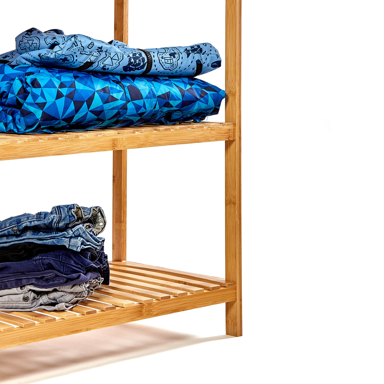 Étagère multifonctionnelle 5 niveaux 60x117,5x35cm (LxHxP) bambou 