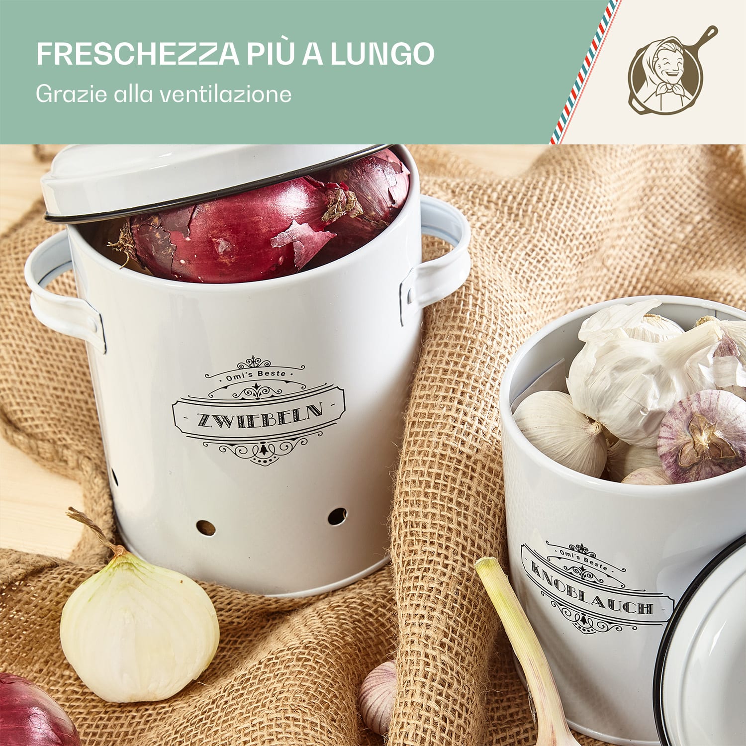 Set di 3 contenitori di stoccaggio, lamiera metallica, rotondi, coperchi 3er-Set | Bianco