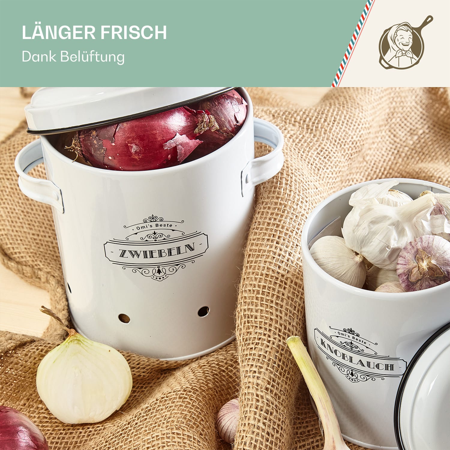 Boîtes de conservation en lot de 2 tôle rond couvercle 