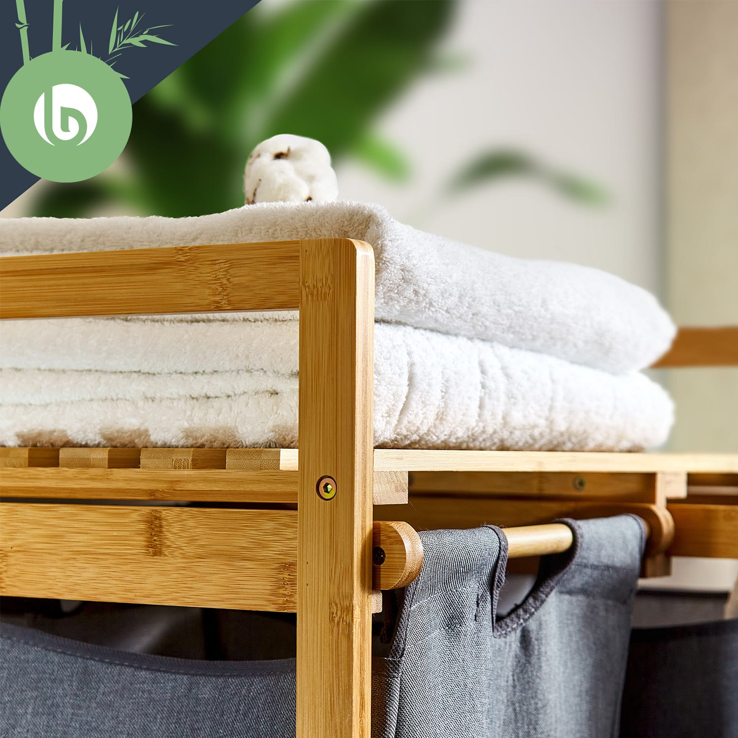 Laundry station 2 removable sacks of bamboo cotton 