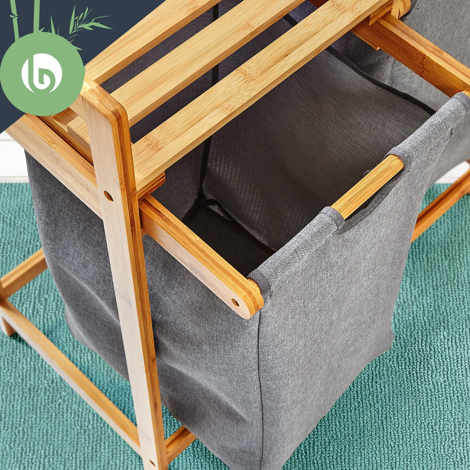 Laundry station 2 removable sacks of bamboo cotton 