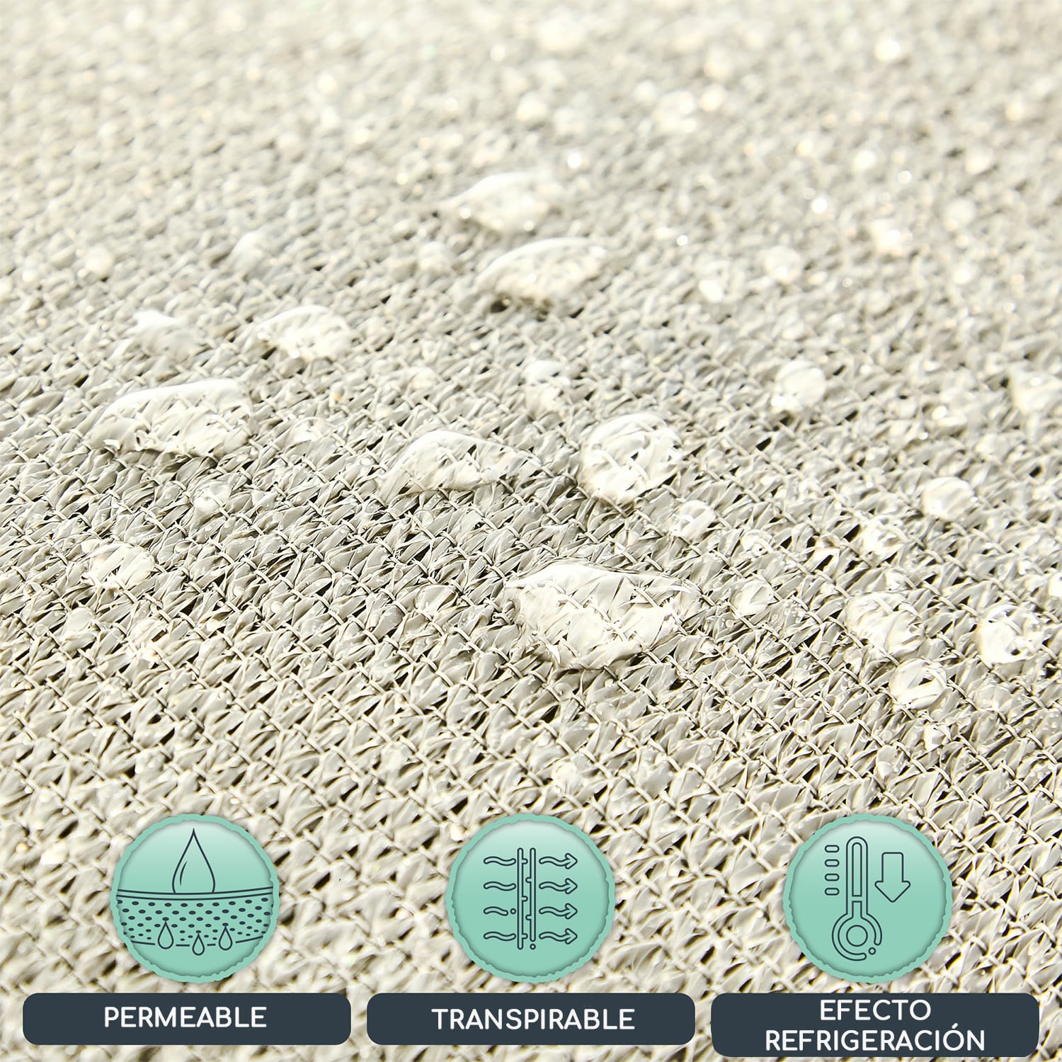 Toldo rectangular 4x4 m Poliéster Transpirable 4 x 4 m | Crema