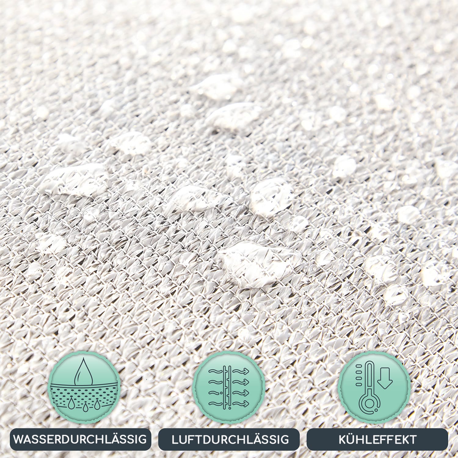 rechteckiges Sonnensegel 3x4 m Befestigungsringe PE luftdurchlässig 3 x 4 m | Weiß