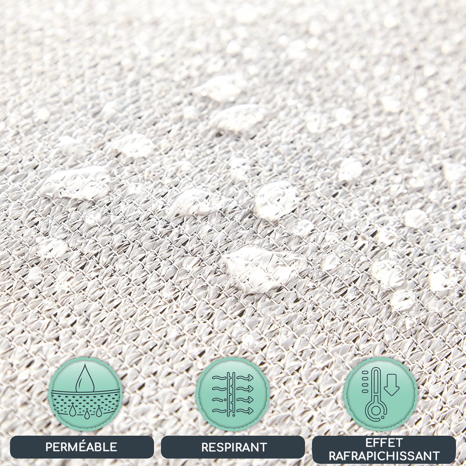 voile solaire rectangulaire 3x4 m avec anneaux de fixation polyester  perméable à l'air 3 x 4 m | Blanc