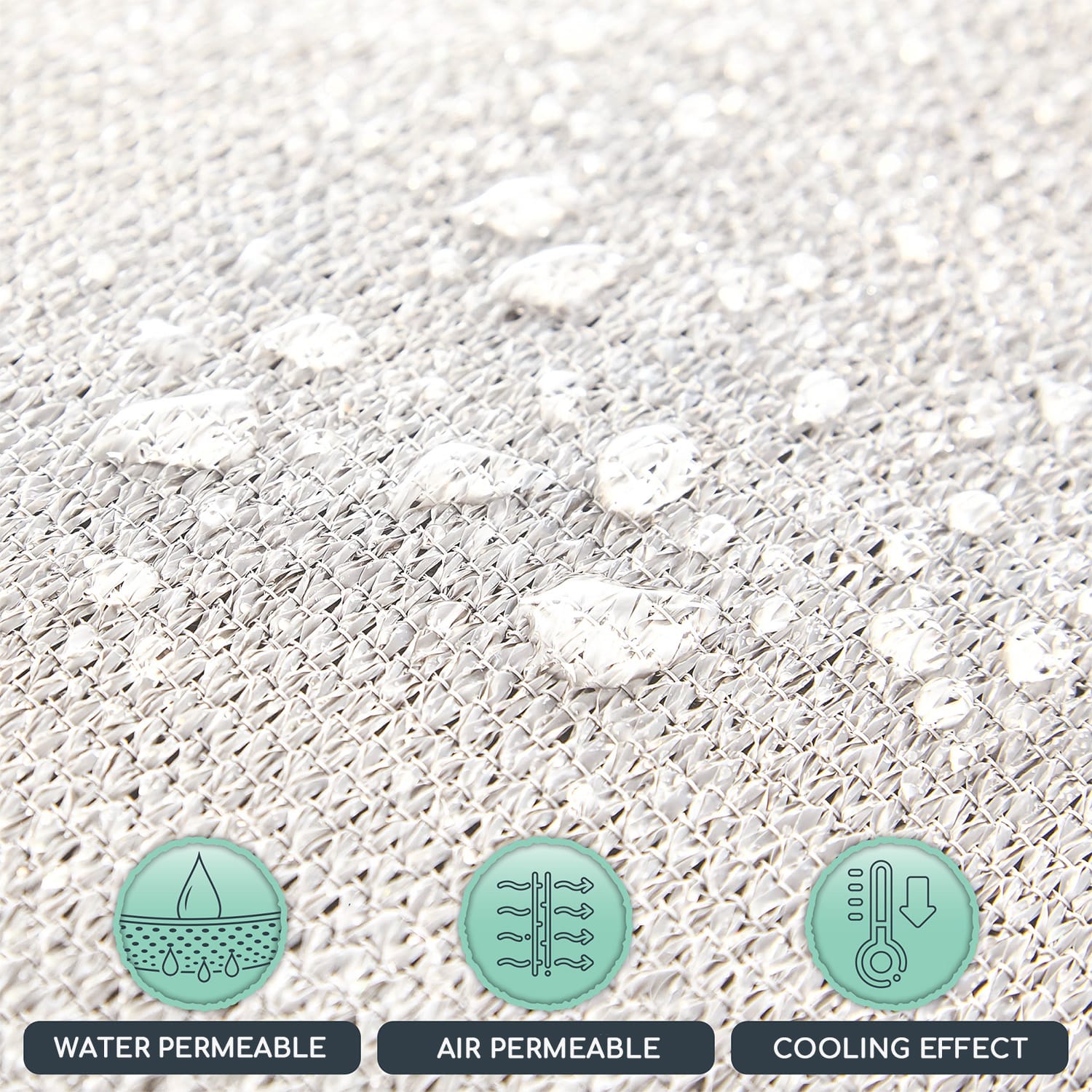 Obdĺžniková slnečná clona, 3 x 4 m, s upevňovacími okami, polyester, priedušná 3 x 4 m | Biela