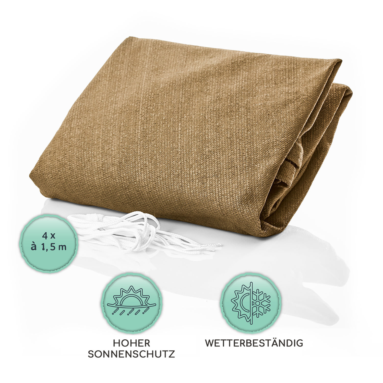 rechteckiges Sonnensegel 5x5 m Polyester luftdurchlässig 