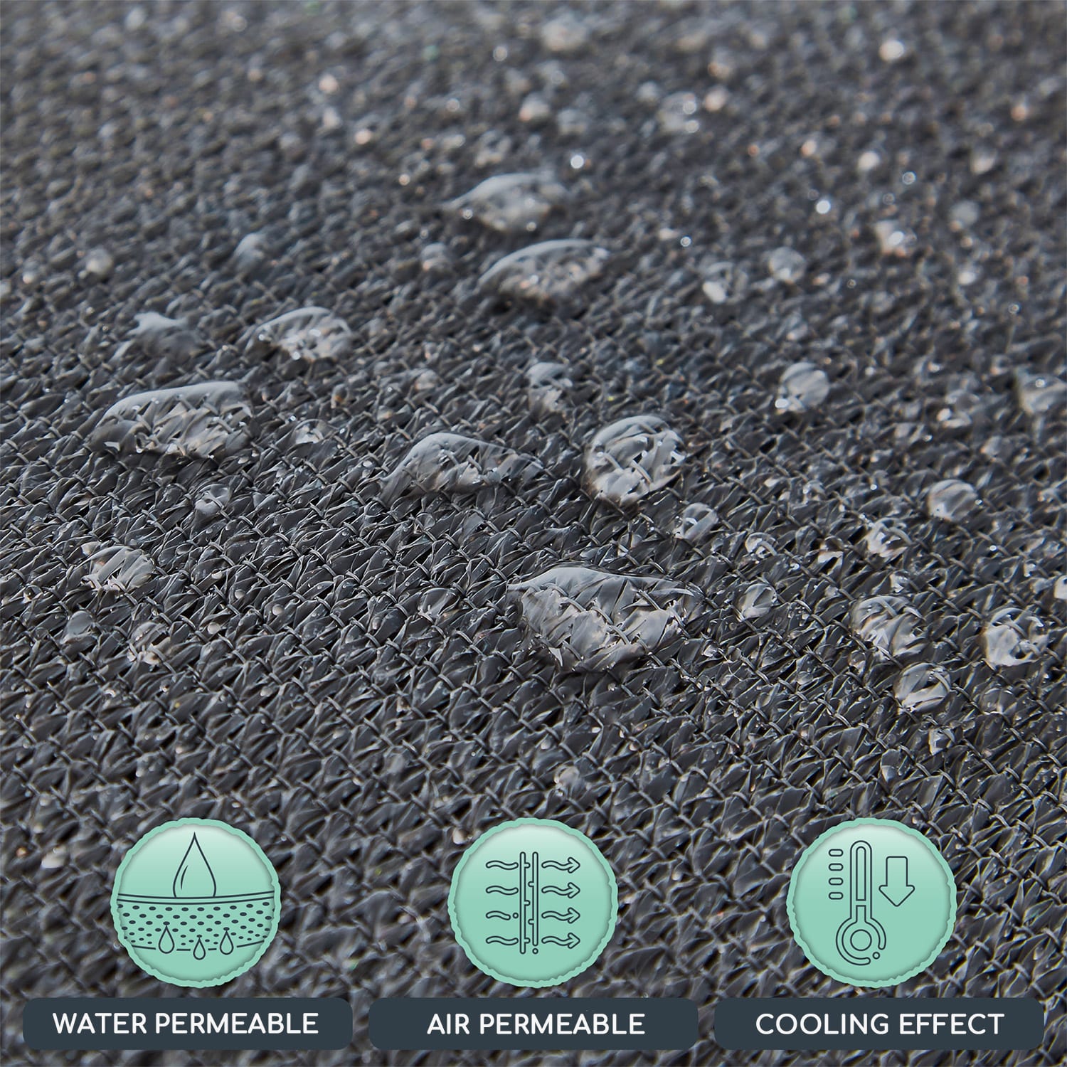 Téglalap alakú napellenző, 2 × 3 m, poliészter, légáteresztő 