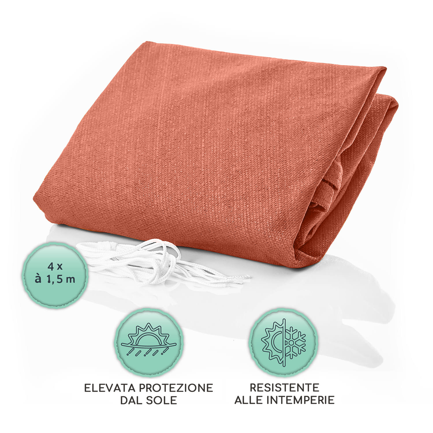 Vela parasole quadrata 3 x 3 m poliestere permeabile all'aria 3 x 3 m | Tabacco