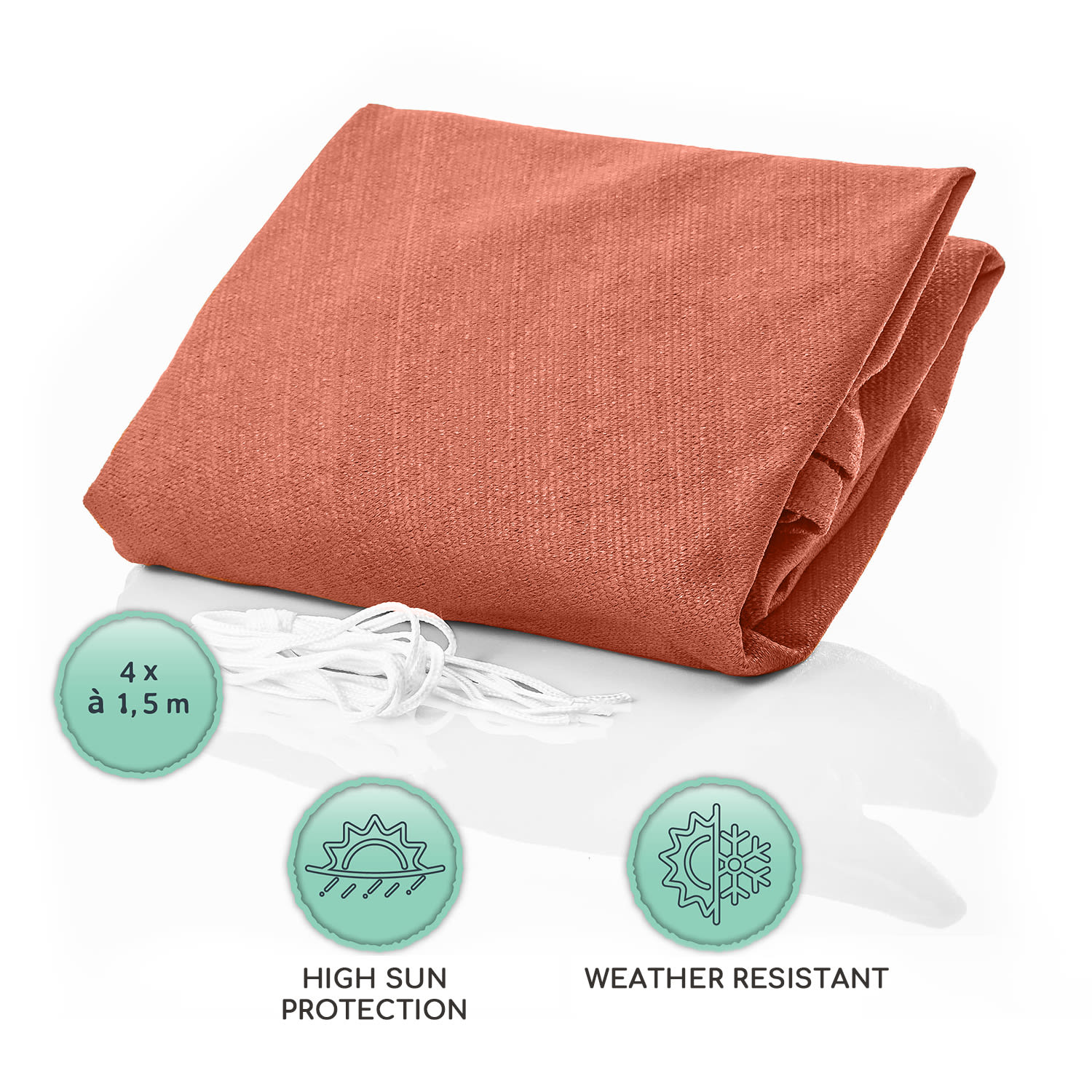 Štvorcová slnečná clona, 3 x 3 m, polyester, priedušná 3 x 3 m | Tabak