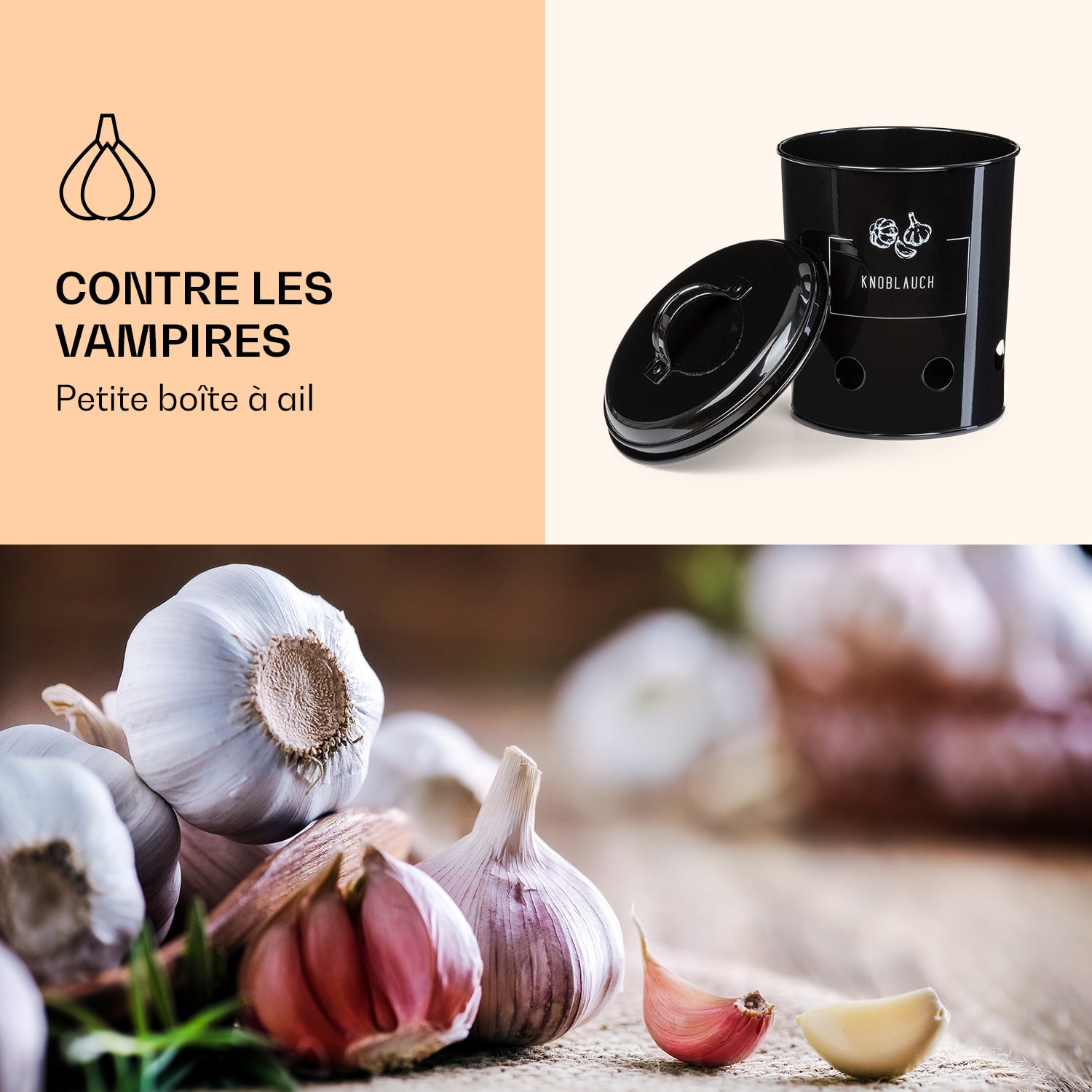 Boîtes de conservation en lot de 3 tôle bois rond couvercle 