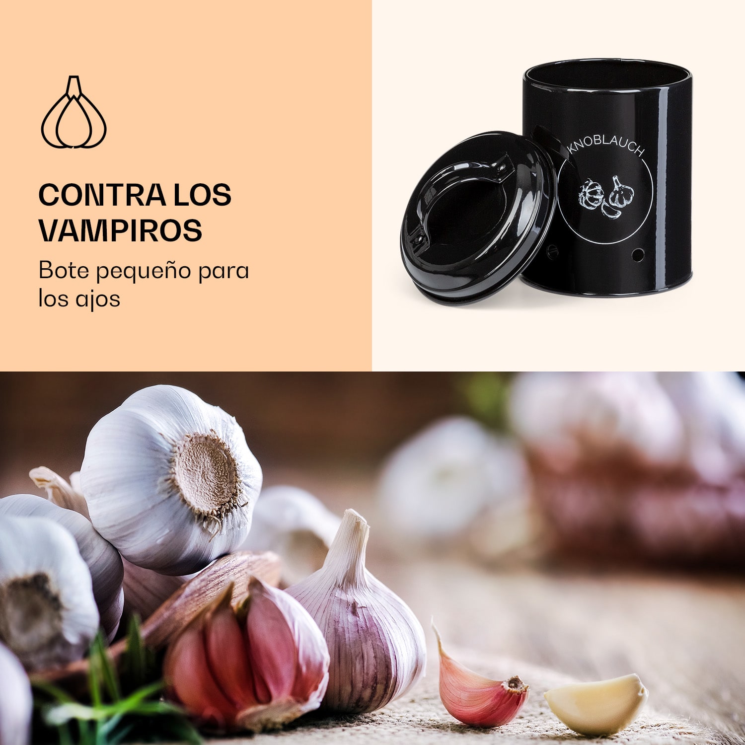 Juego de 3 recipientes Chapa metálica redonda Tapa 3er-Set | Negro