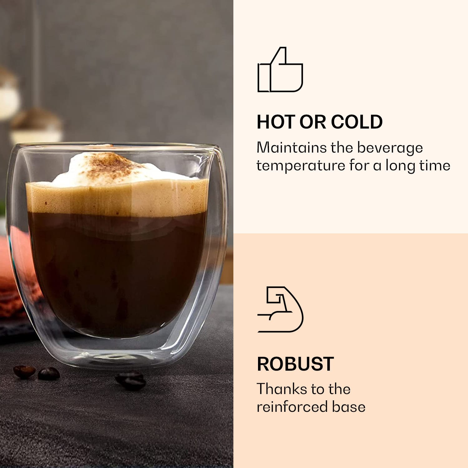 Coffee Glass with Lid 100 ml Handmade Borosilicate Glass Bamboo S
