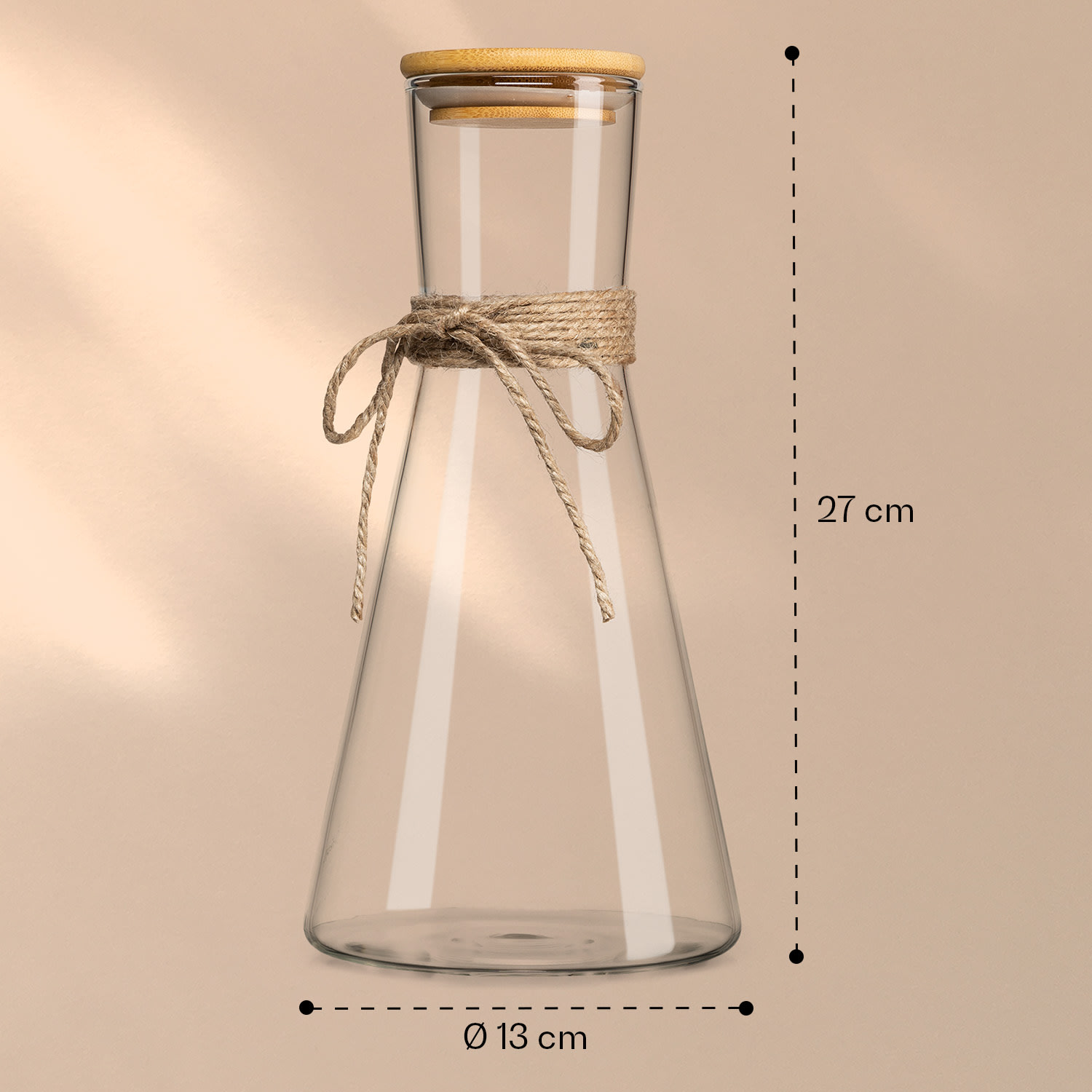 Caraffa in pyrex resistente al calore con coperchio in bambù 1500 ml