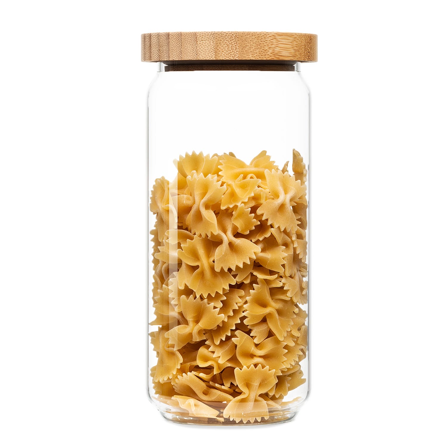 Stapelbart glas med bambulock 1000 ml lufttätt 1000 ml