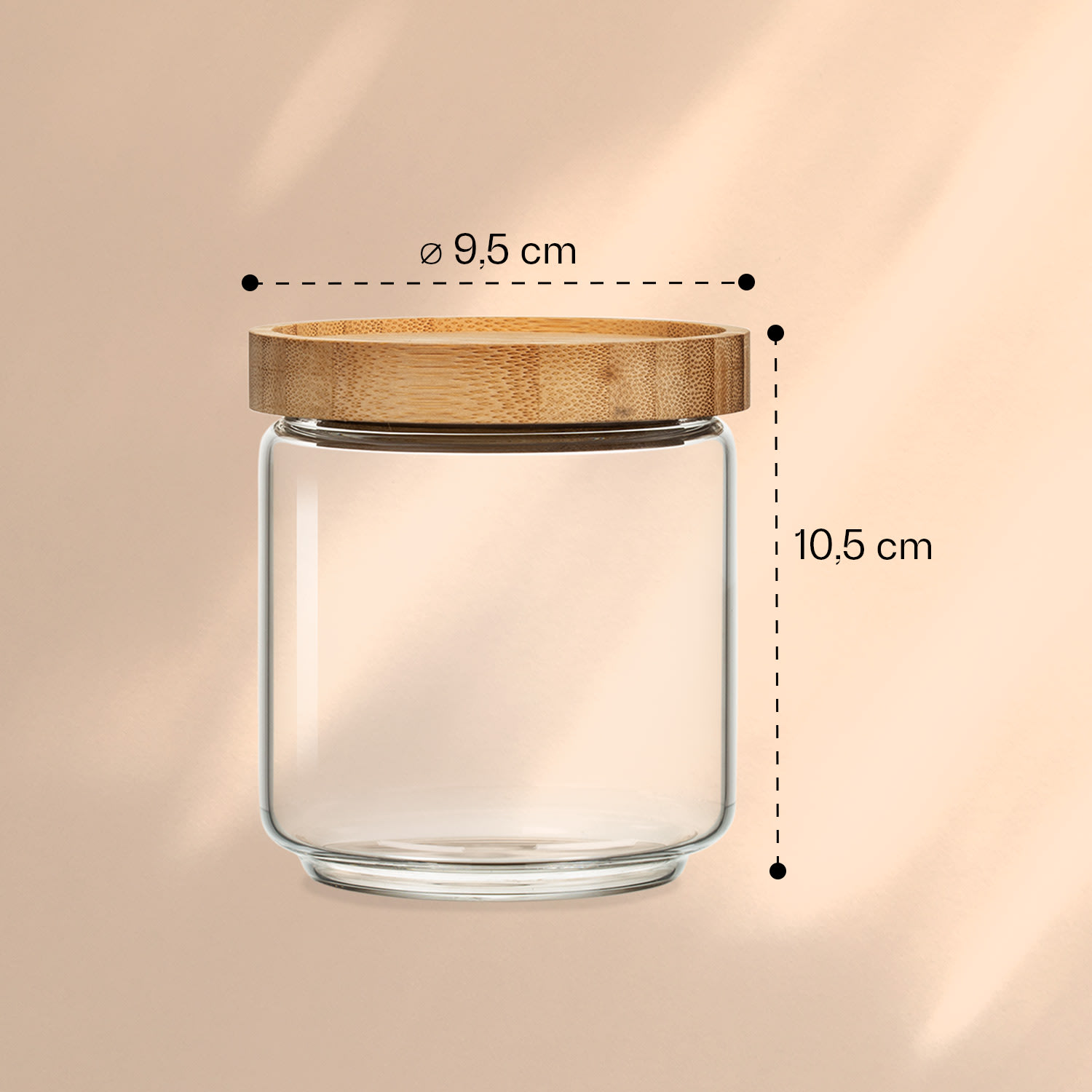 Barattolo impilabile con coperchio di bambù, 500 ml, ermetico 500 ml