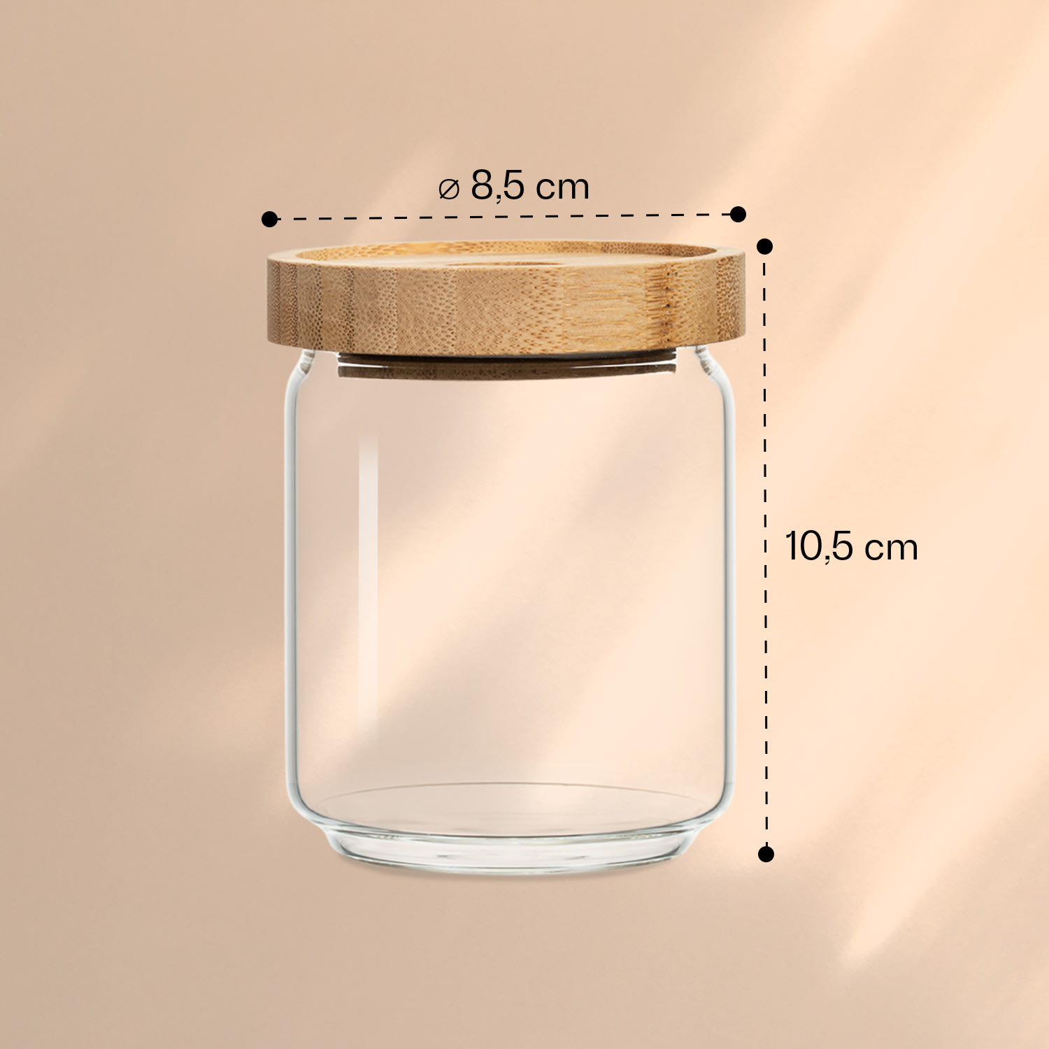 Stapelbart glas med bambulock 320 ml lufttätt 320 ml