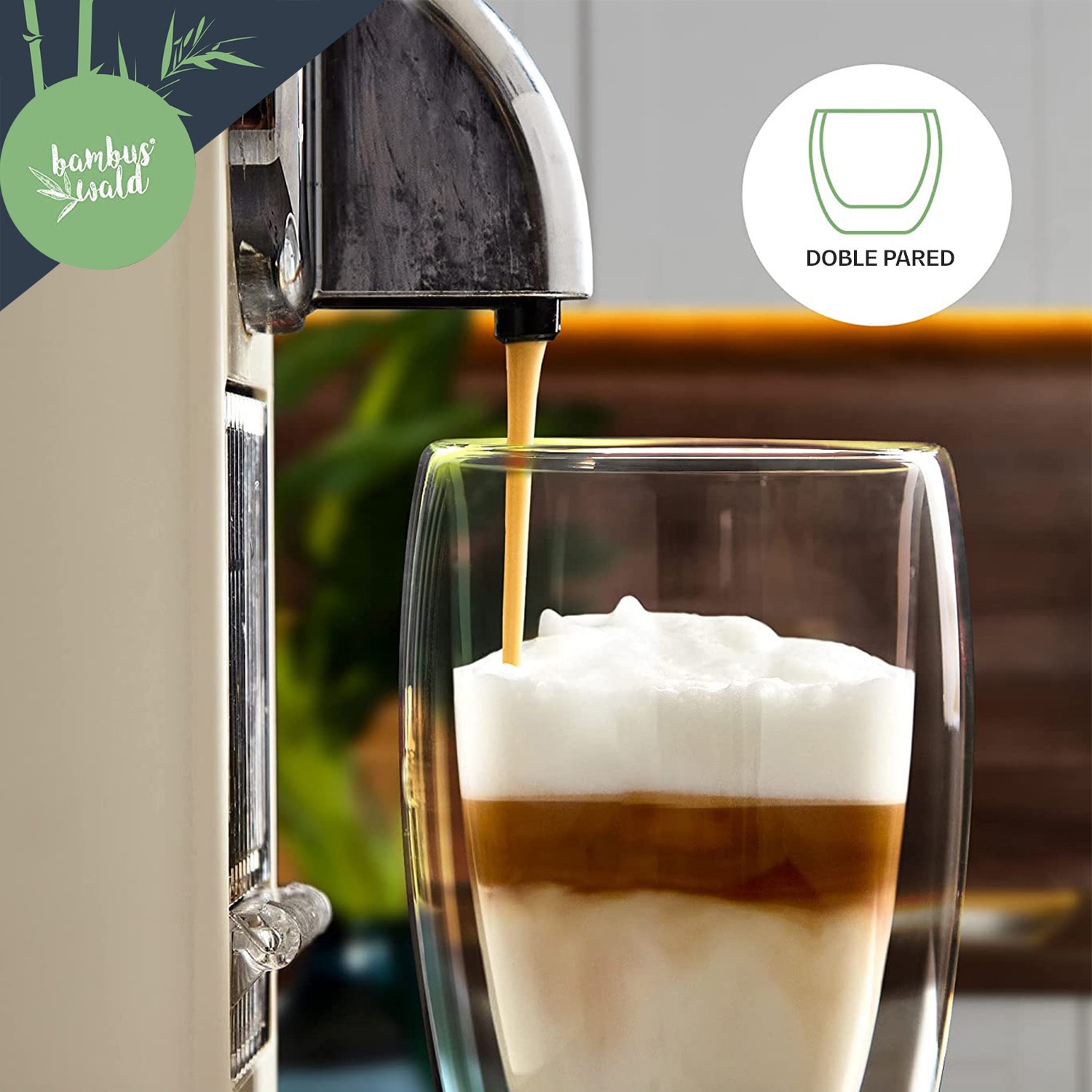 Vaso de café 400 ml Vaso térmico Hecho a mano Vidrio de borosilicato