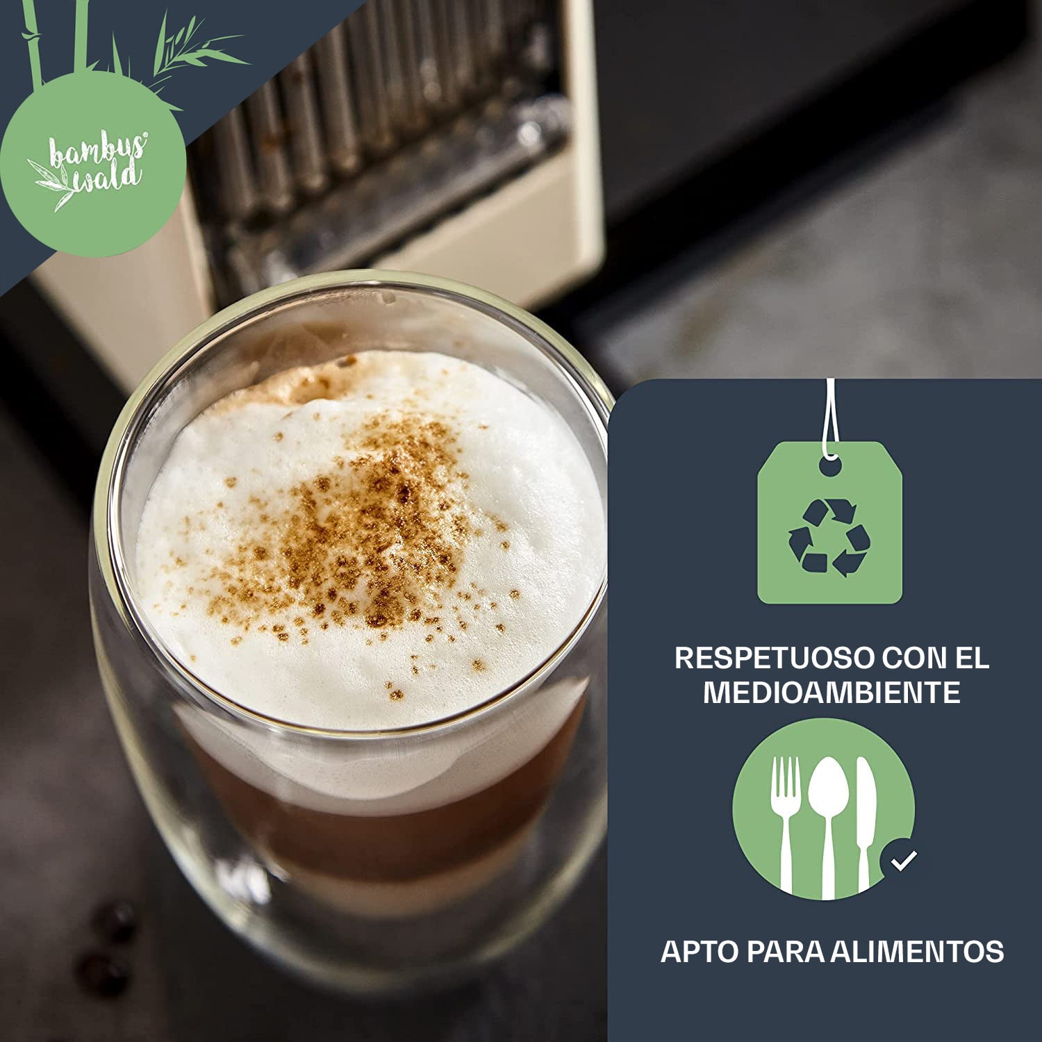 Vaso de café 400 ml Vaso térmico Hecho a mano Vidrio de borosilicato