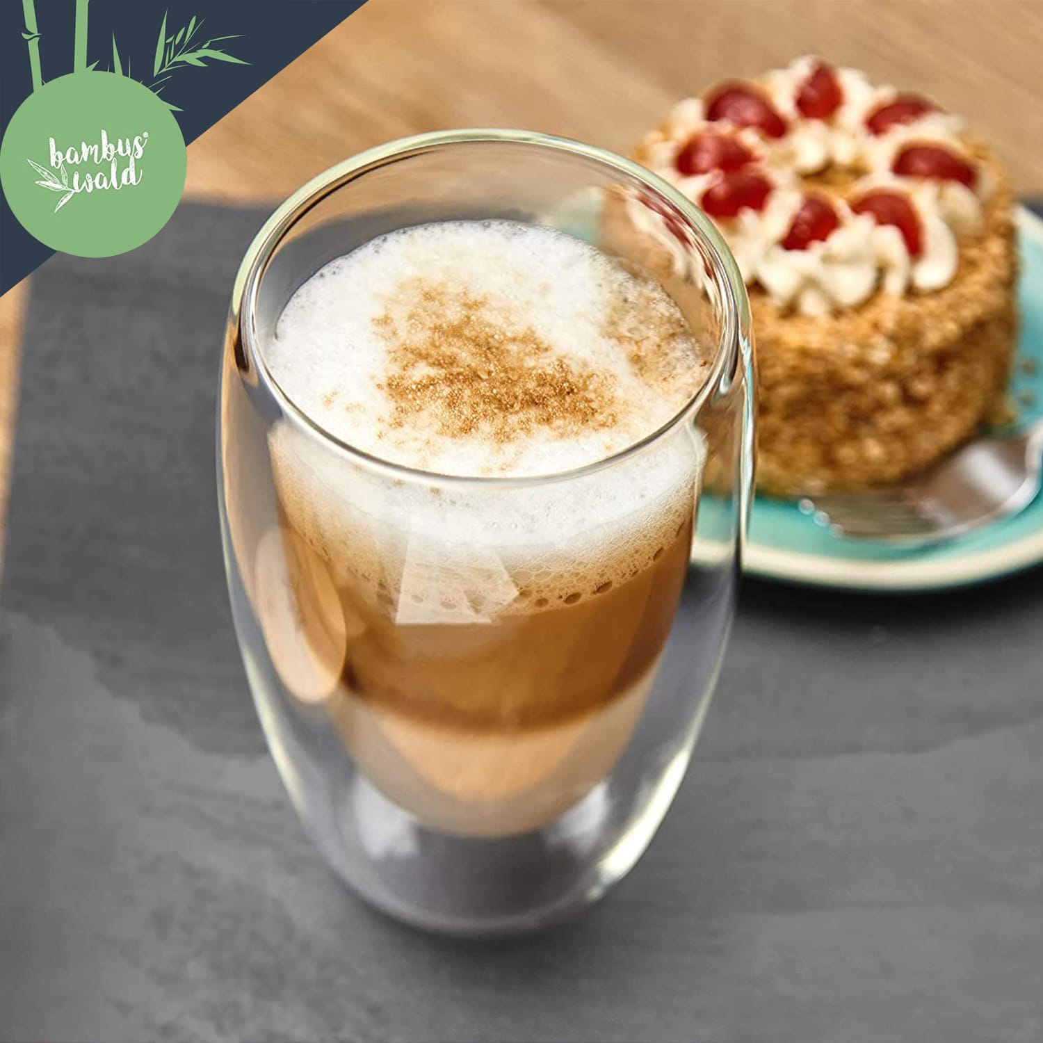 Vaso de café 400 ml Vaso térmico Hecho a mano Vidrio de borosilicato