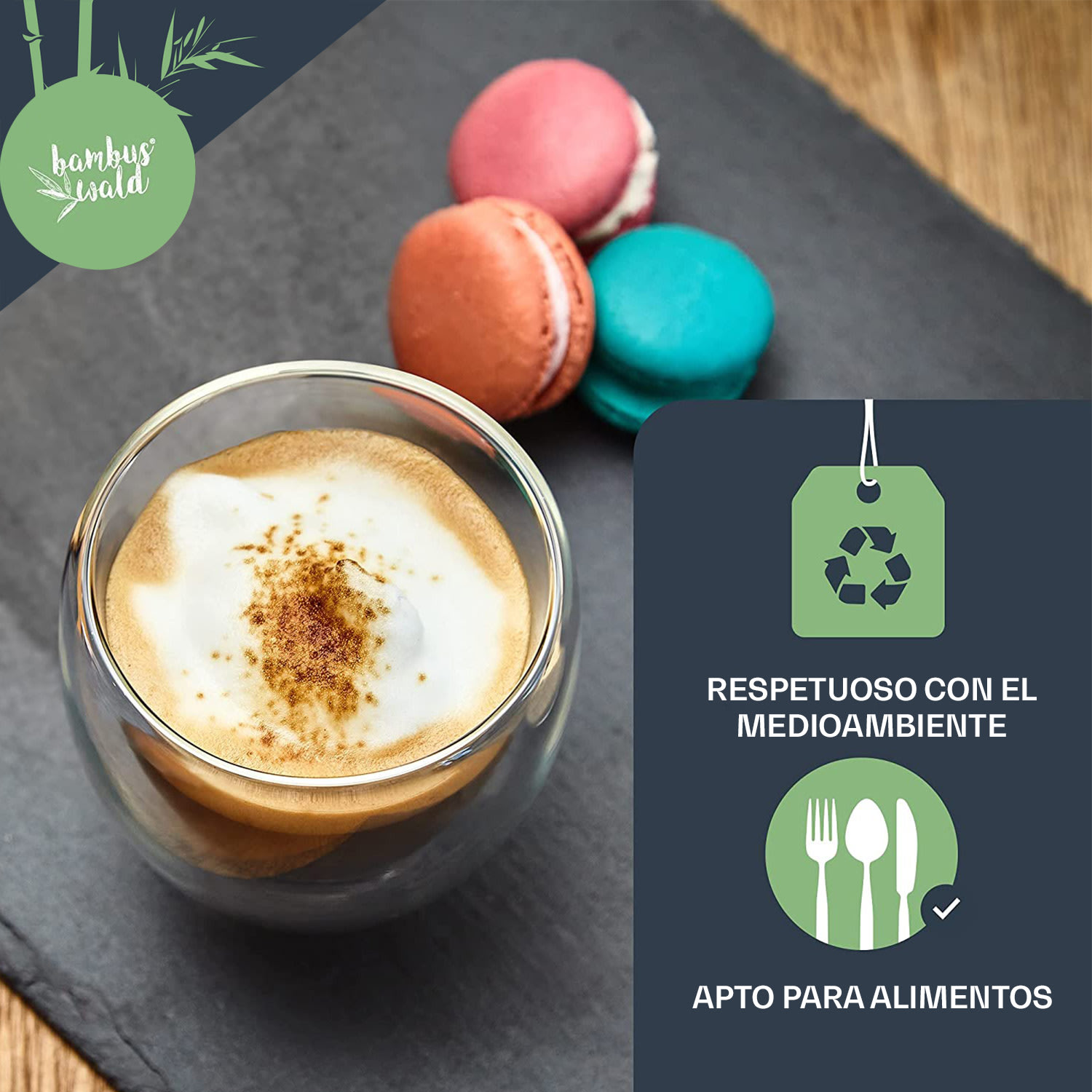 Vaso de café 240 ml Vaso térmico Hecho a mano Vidrio de borosilicato M