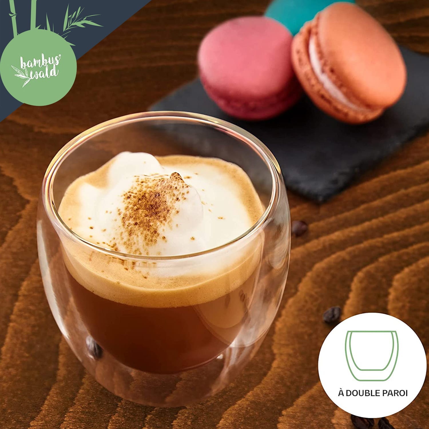 Verre à café 240 ml fait main en verre thermos borosilicaté