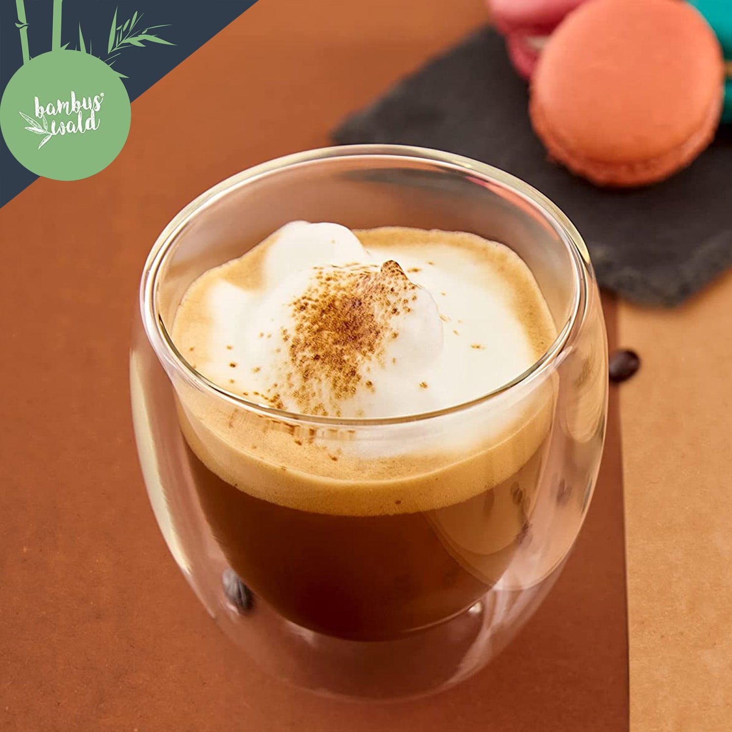 Vaso de café 240 ml Vaso térmico Hecho a mano Vidrio de borosilicato M