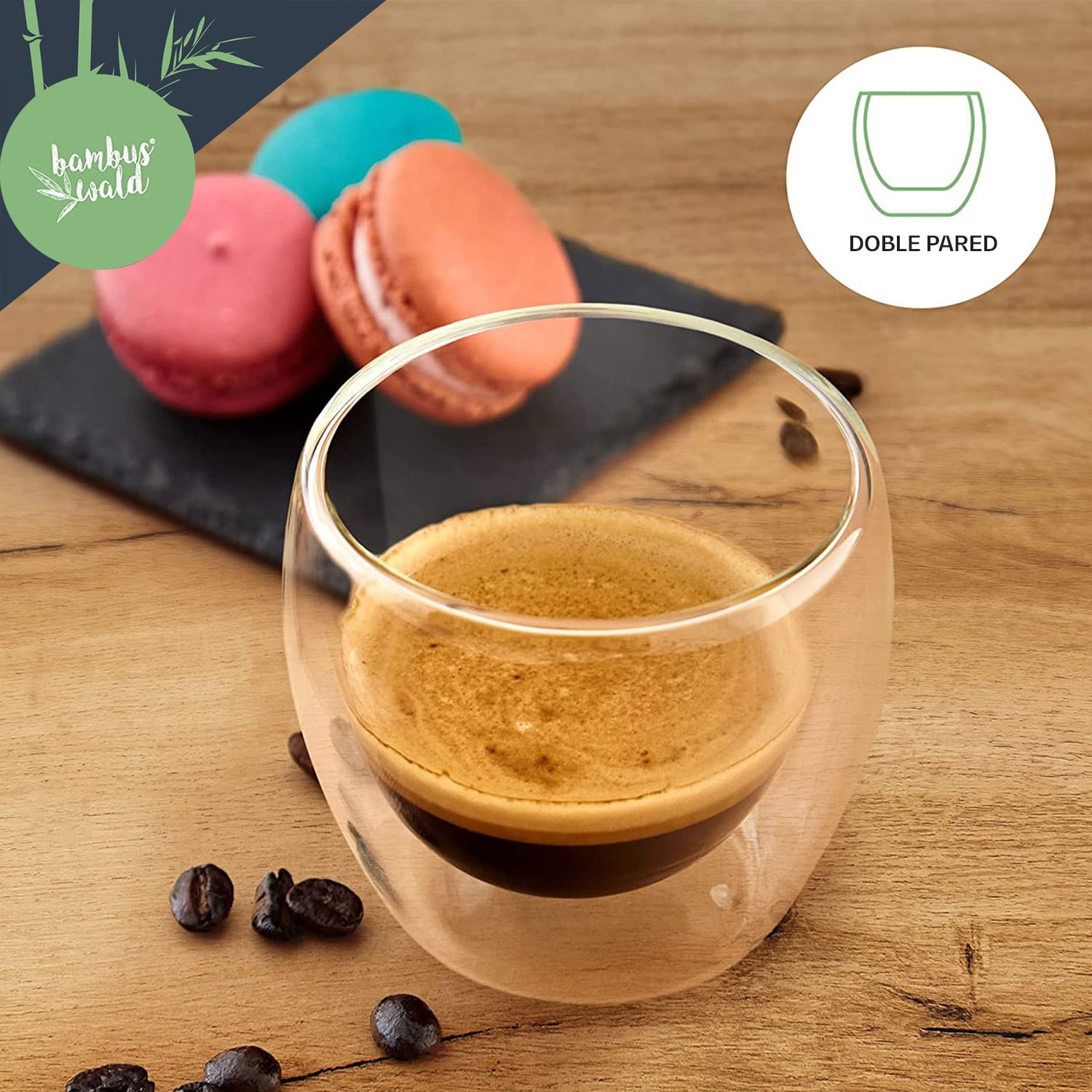 Vaso de café 100 ml Vaso térmico Hecho a mano Vidrio de borosilicato 