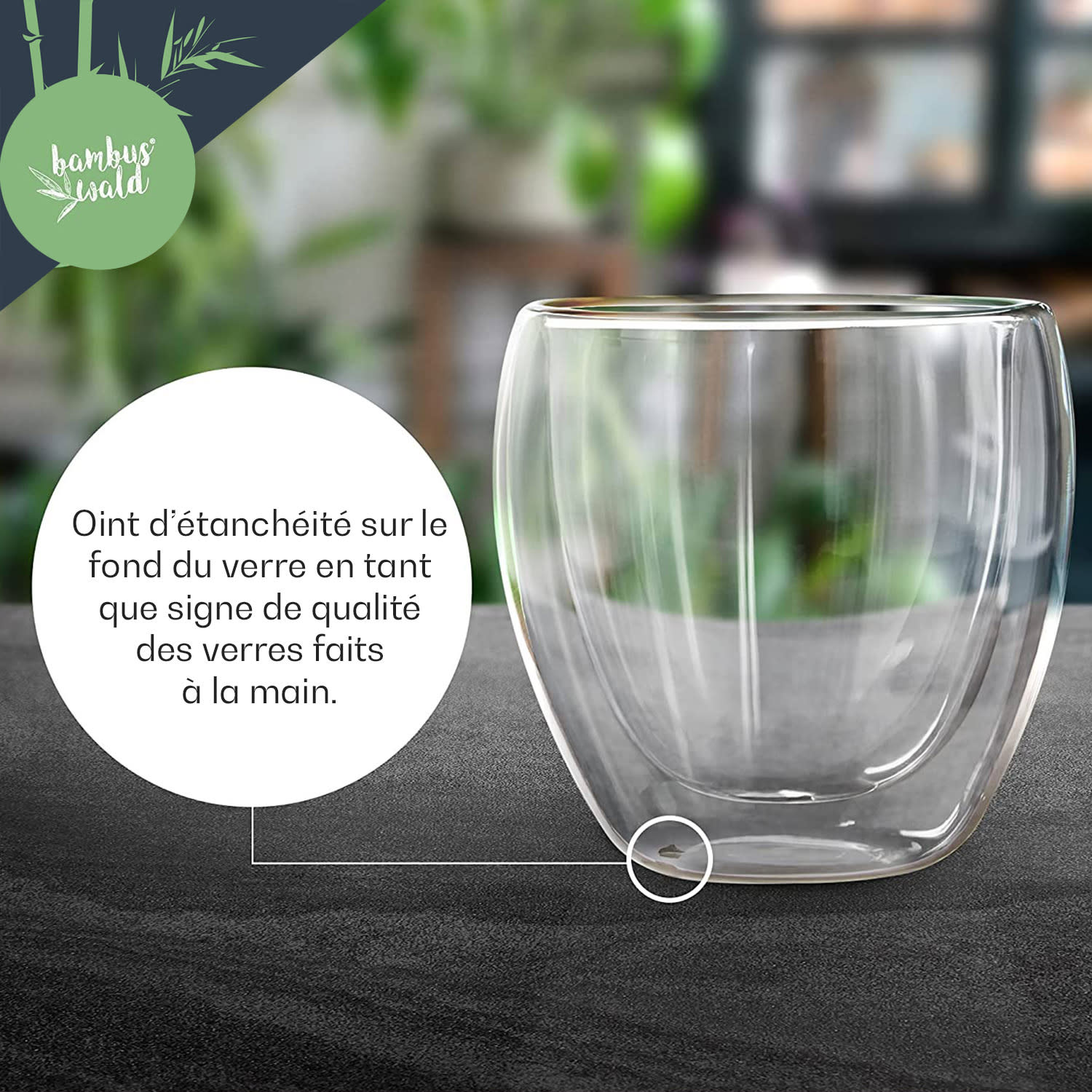 Verre à café 100 ml fait main en verre thermos borosilicaté S