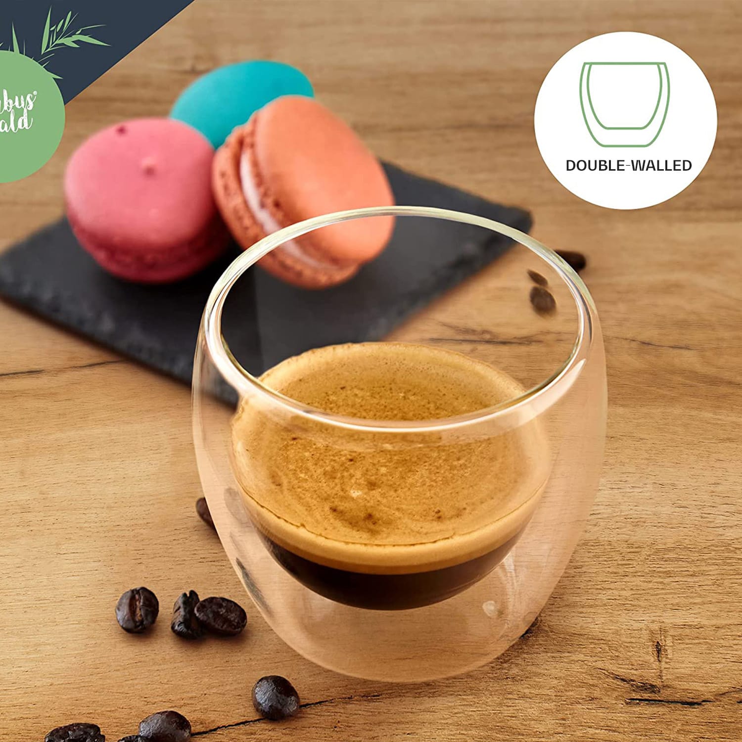 Kahvilasi 100 ml termoslasi käsintehty borosilikaattilasi S