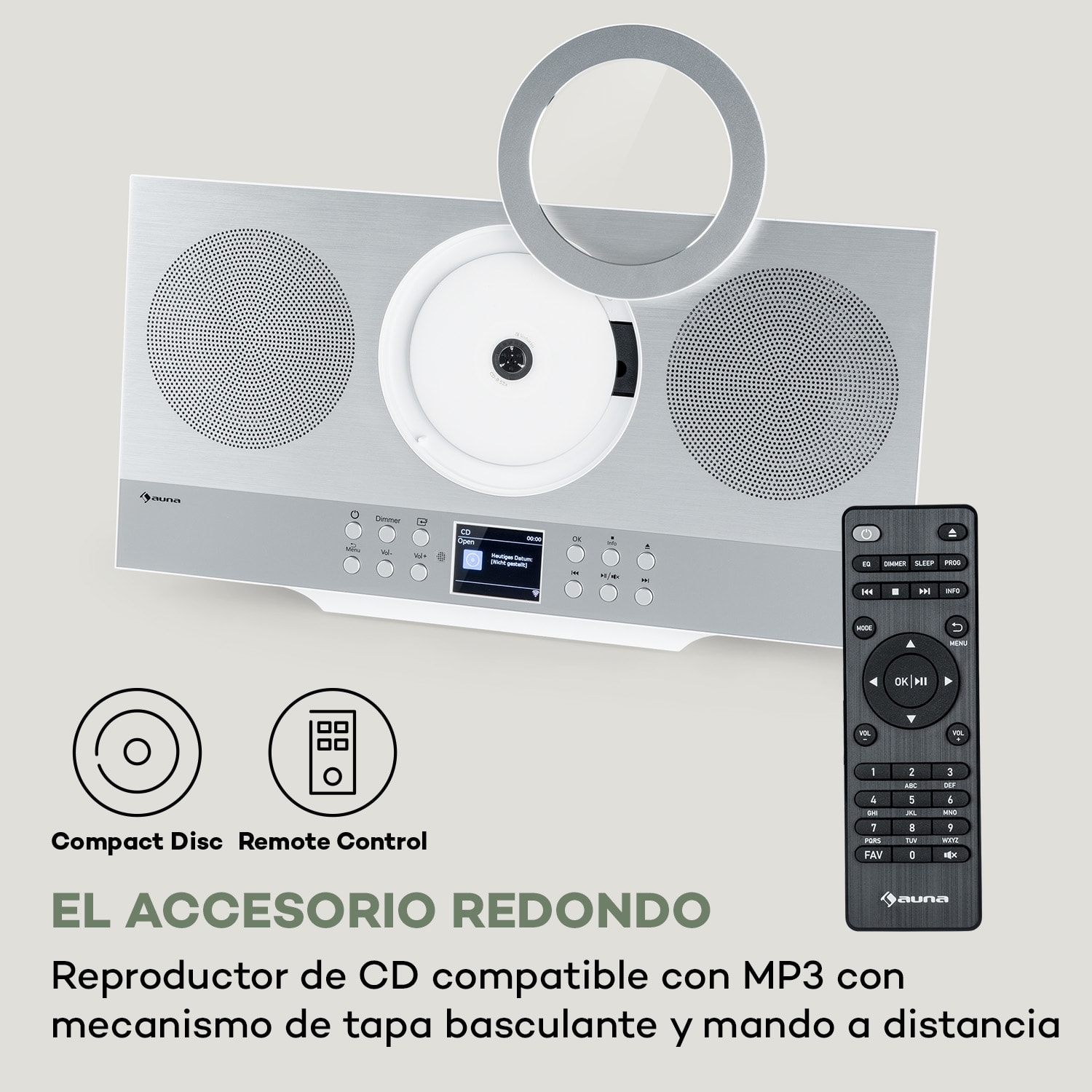 Silver Star Swing Equipo estéreo vertical de CD y alta fidelidad amplificador con radio por Internet/DAB+/FM reproductor de CD WiFi 