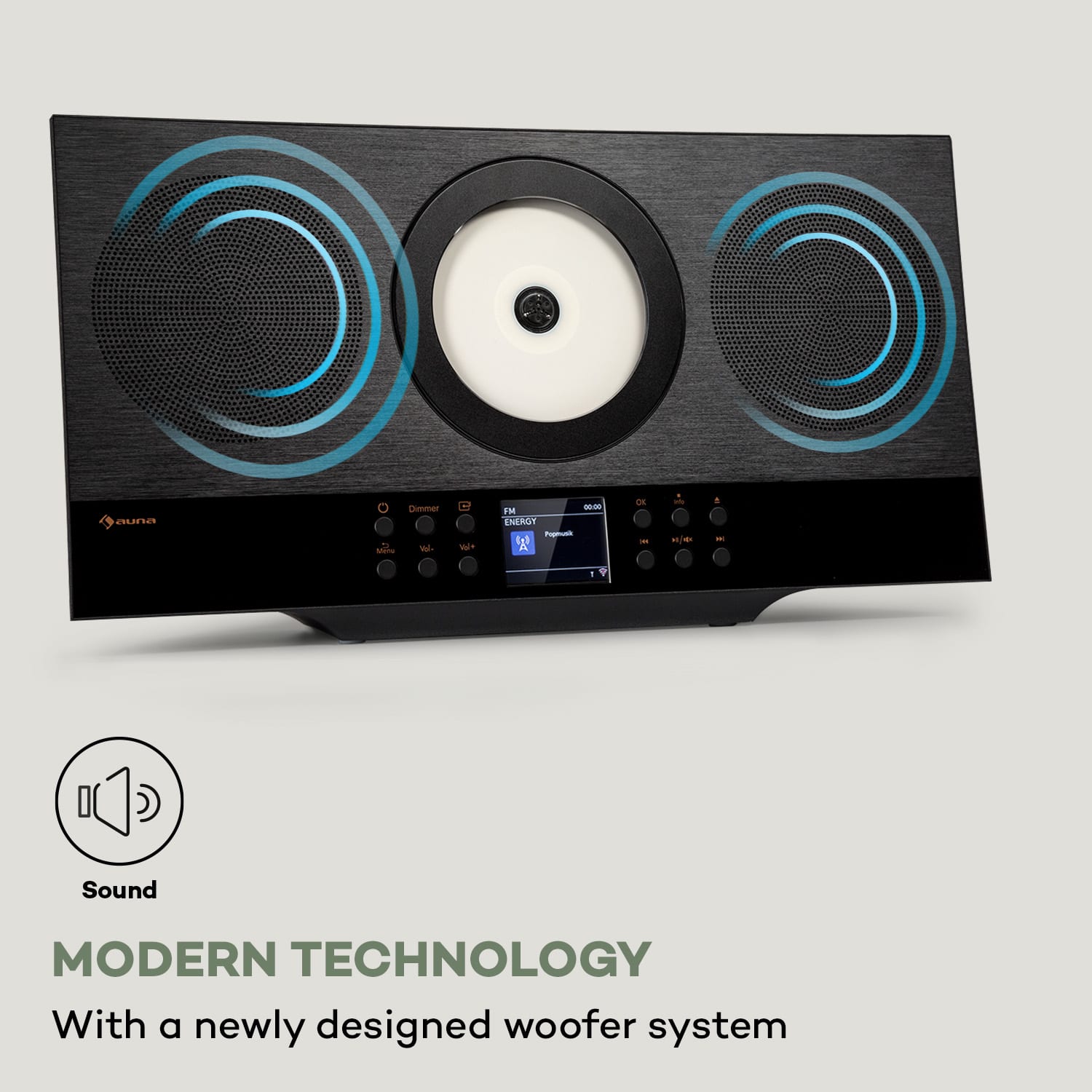 Silver Star Swing, vertikální stereo systém, CD-HiFi-přijímač, zesilovač, internetové/DAB+/FM rádio, CD přehrávač, WiFi